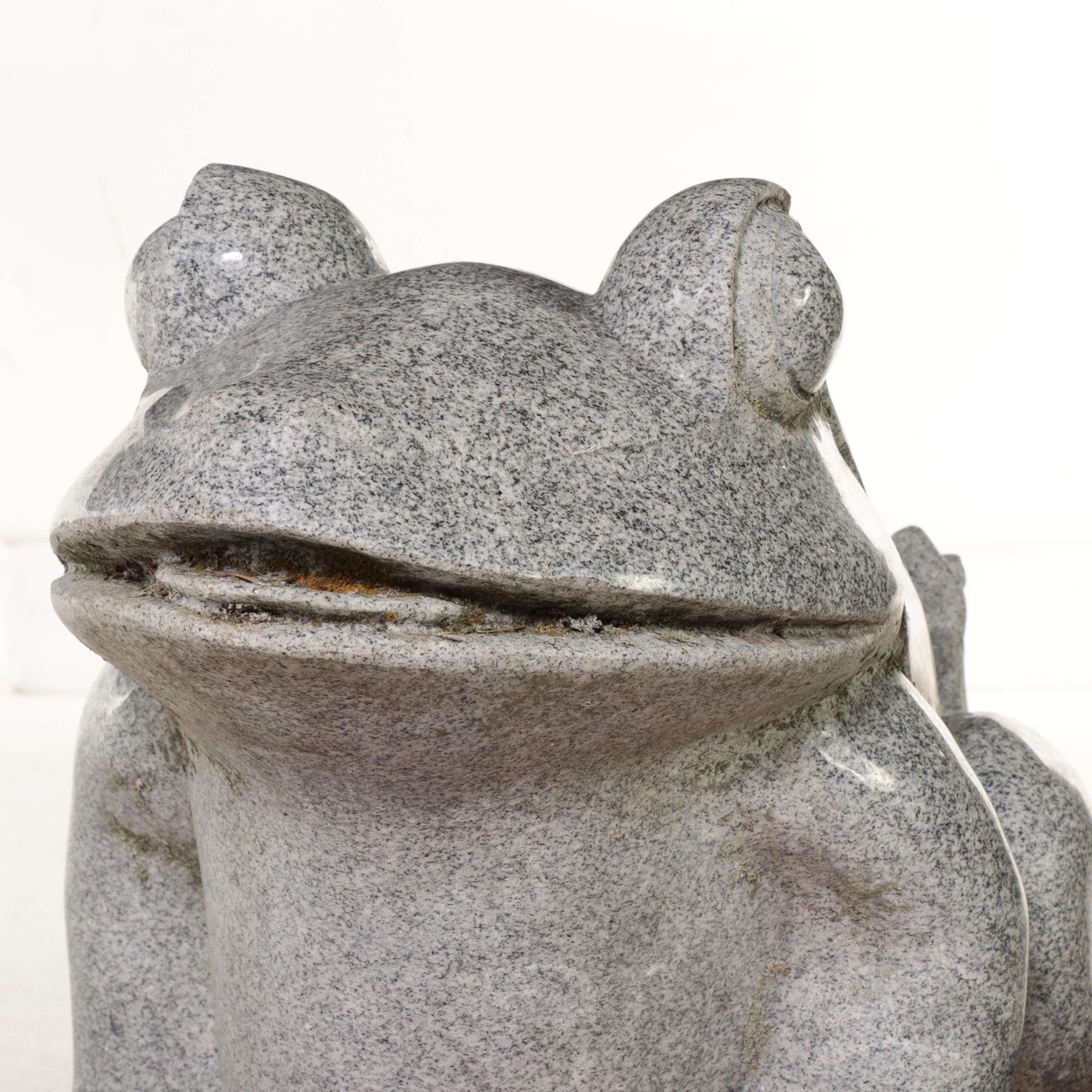 Carved Granite Frog Outdoor Sculpture EBTH