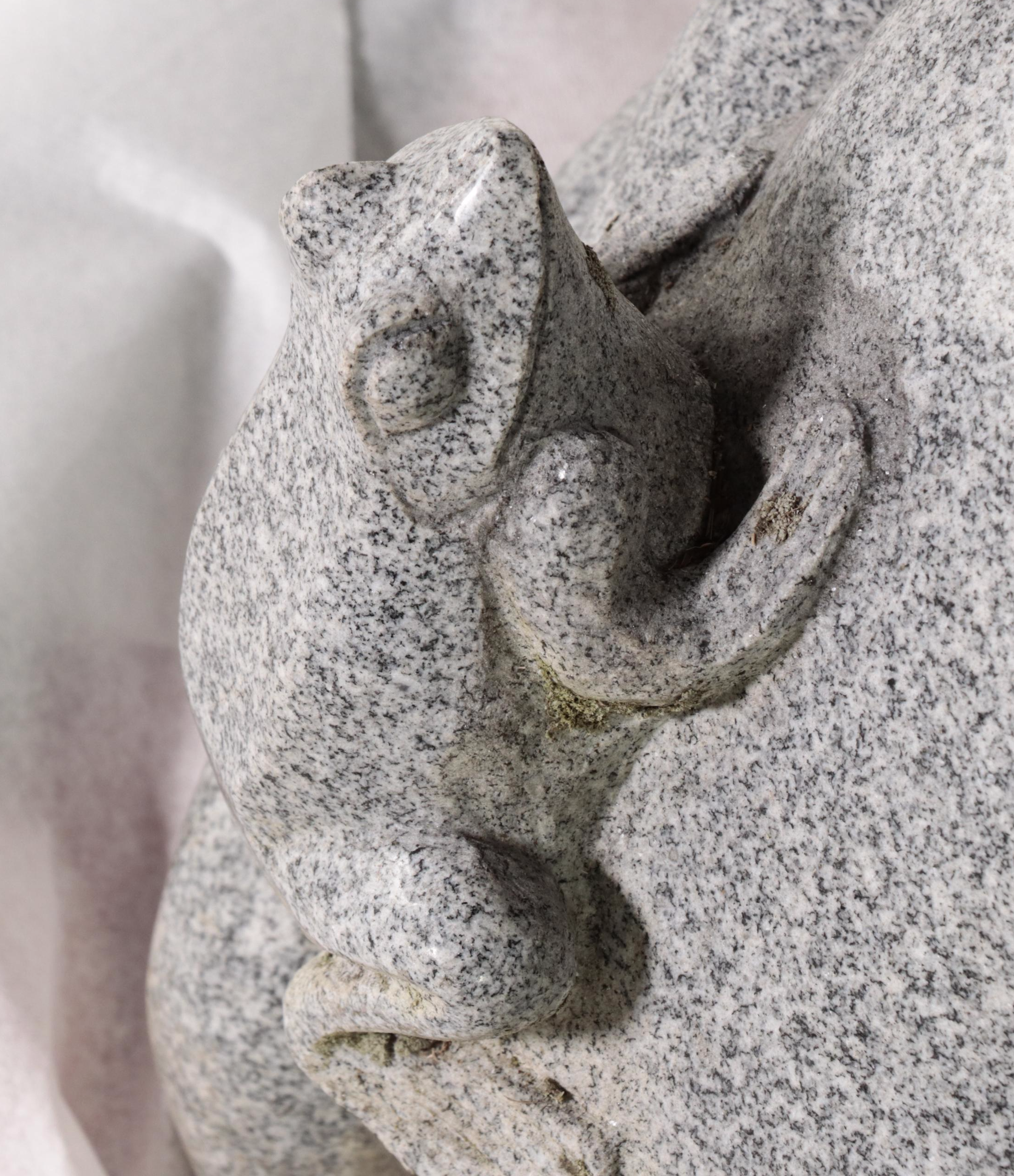 Carved Granite Frog Outdoor Sculpture