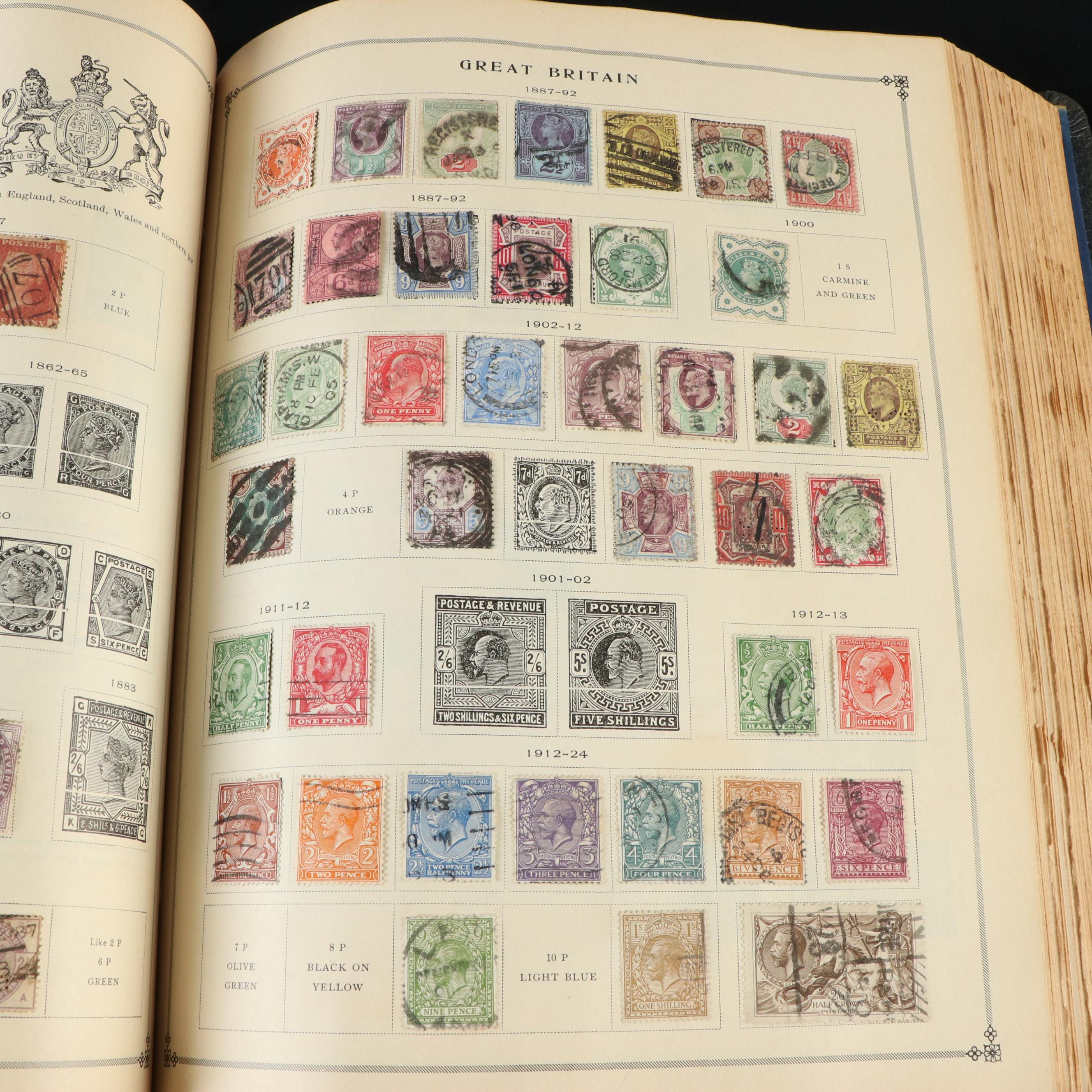 Two Vintage Postage Stamp Albums