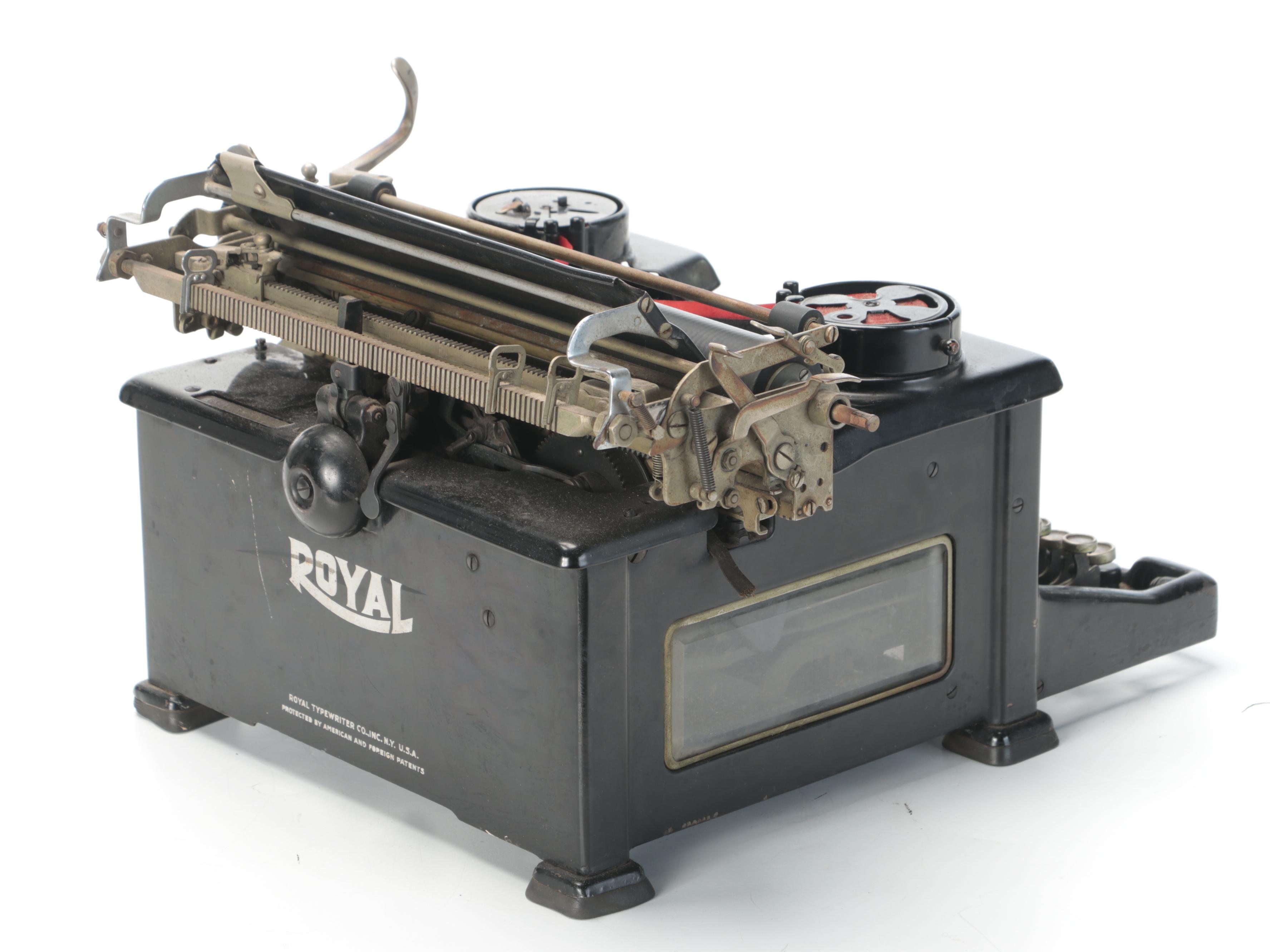 Royal Glass Sided Manual Yiddish Typewriter, Early 20th Century