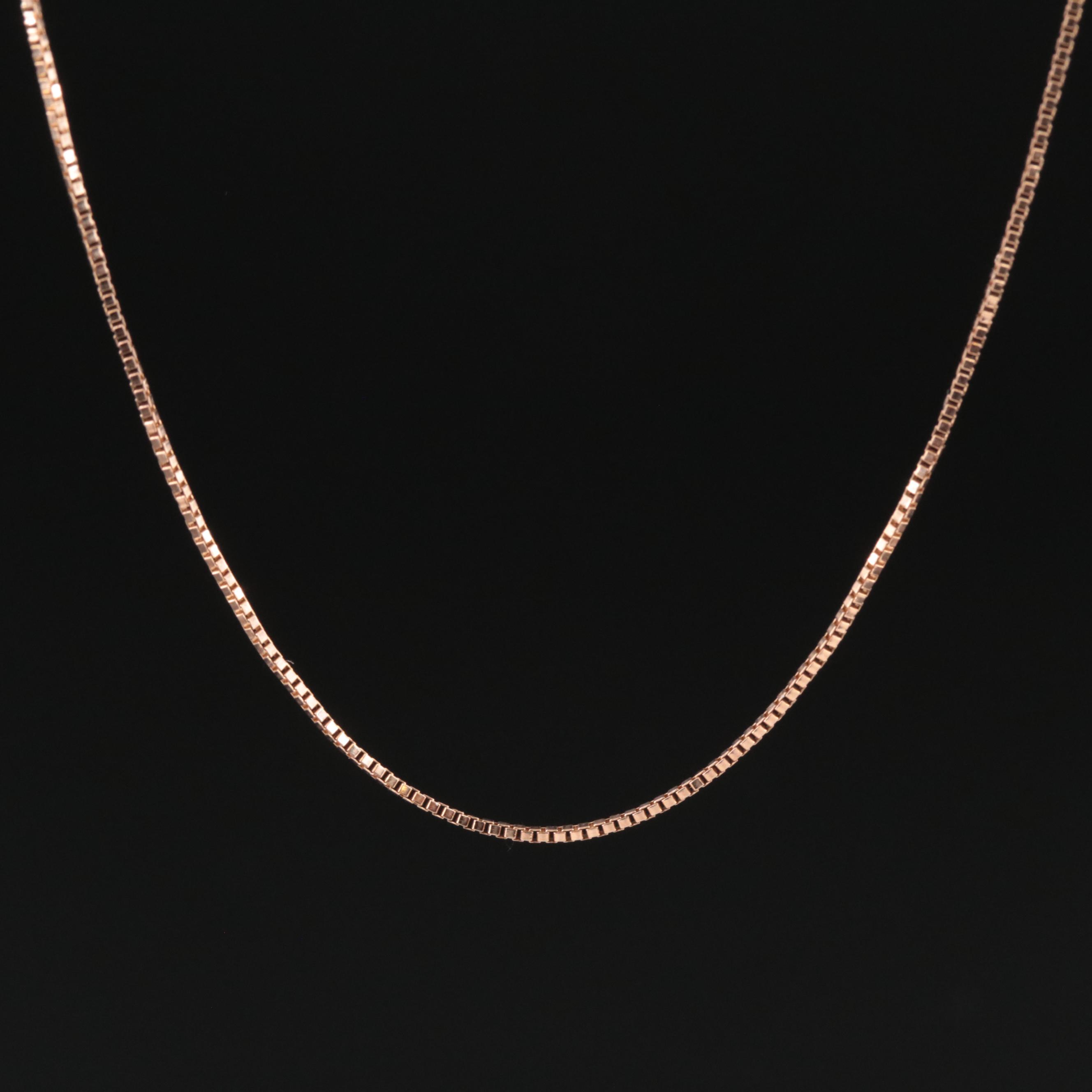 14K Rose Gold Box Chain Necklace EBTH