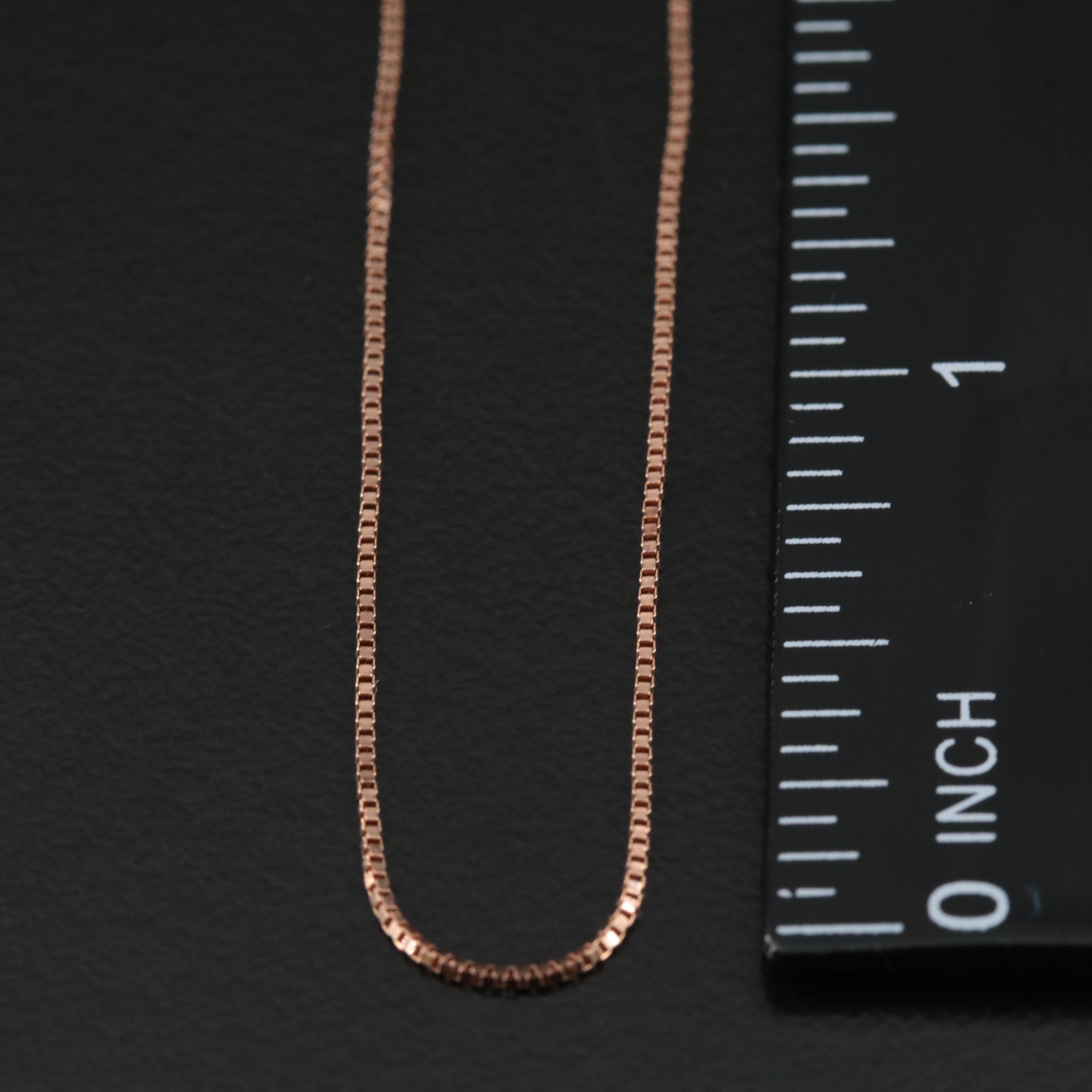 14K Rose Gold Box Chain Necklace
