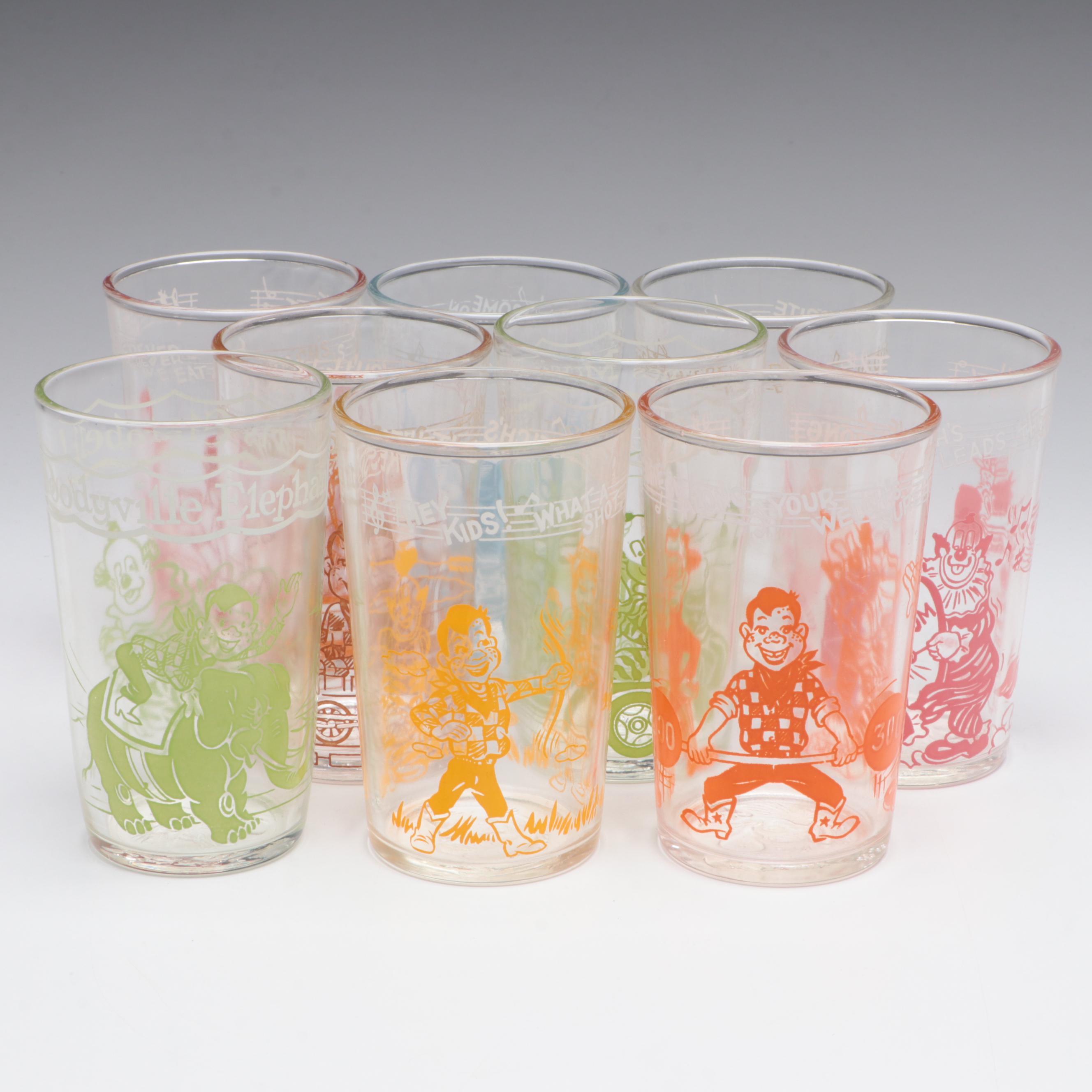 Kagran for Welch's Howdy Doody Promotional Jelly Glasses, Mid-20th Century
