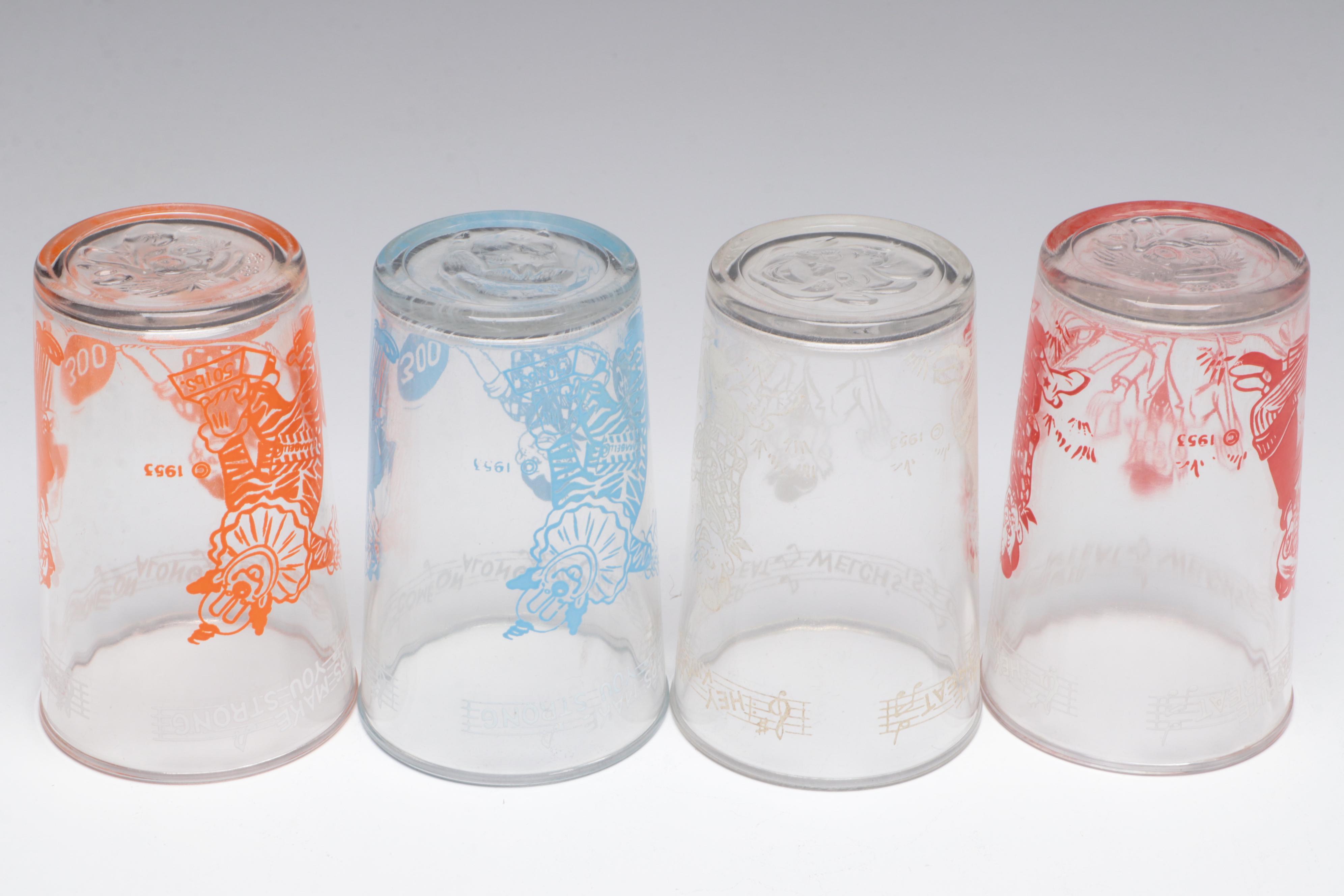 Kagran for Welch's Howdy Doody Promotional Jelly Glasses, Mid-20th Century