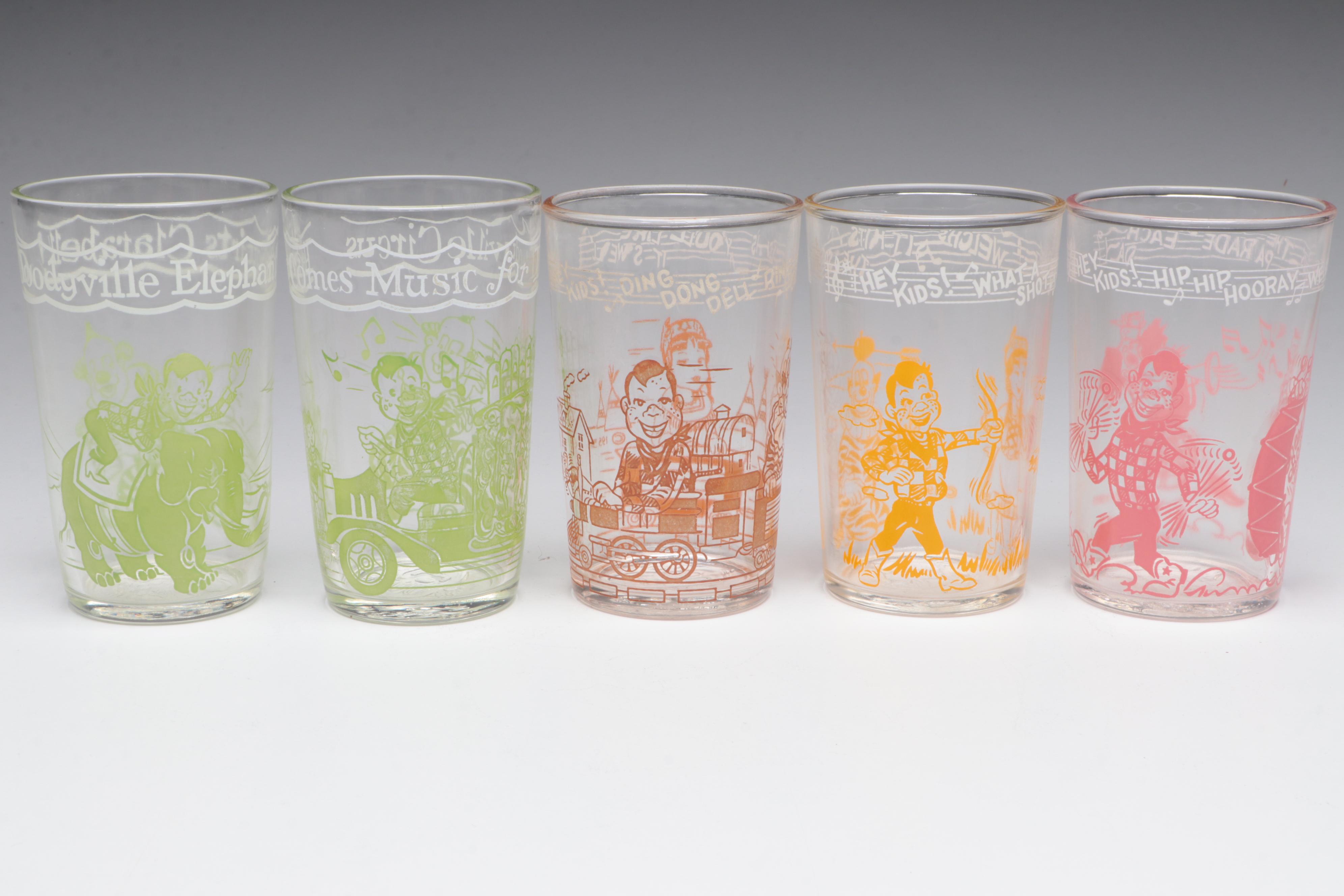 Kagran for Welch's Howdy Doody Promotional Jelly Glasses, Mid-20th Century