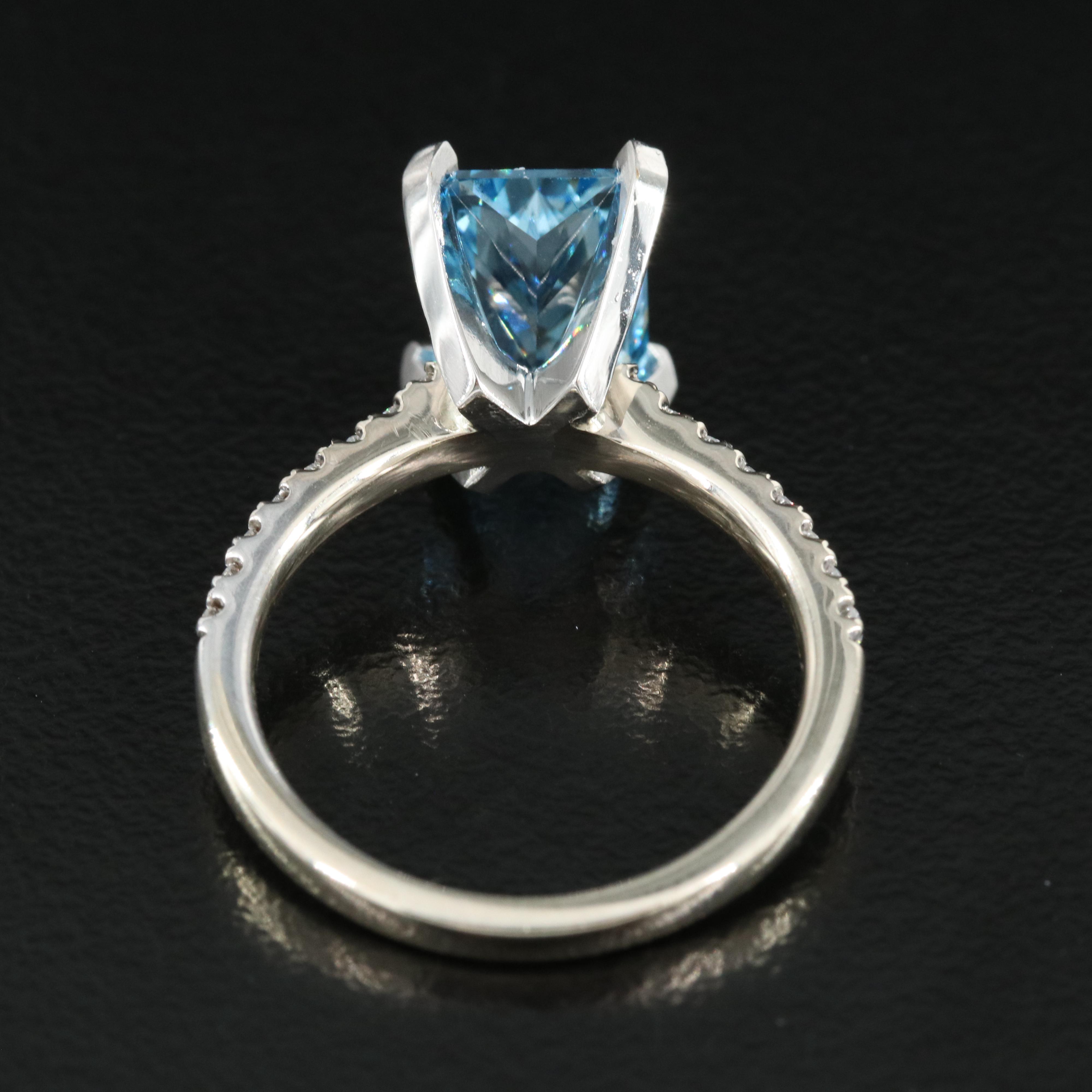 14K 3.23 CTW Diamond Ring with Platinum Accent and Fancy Color Center