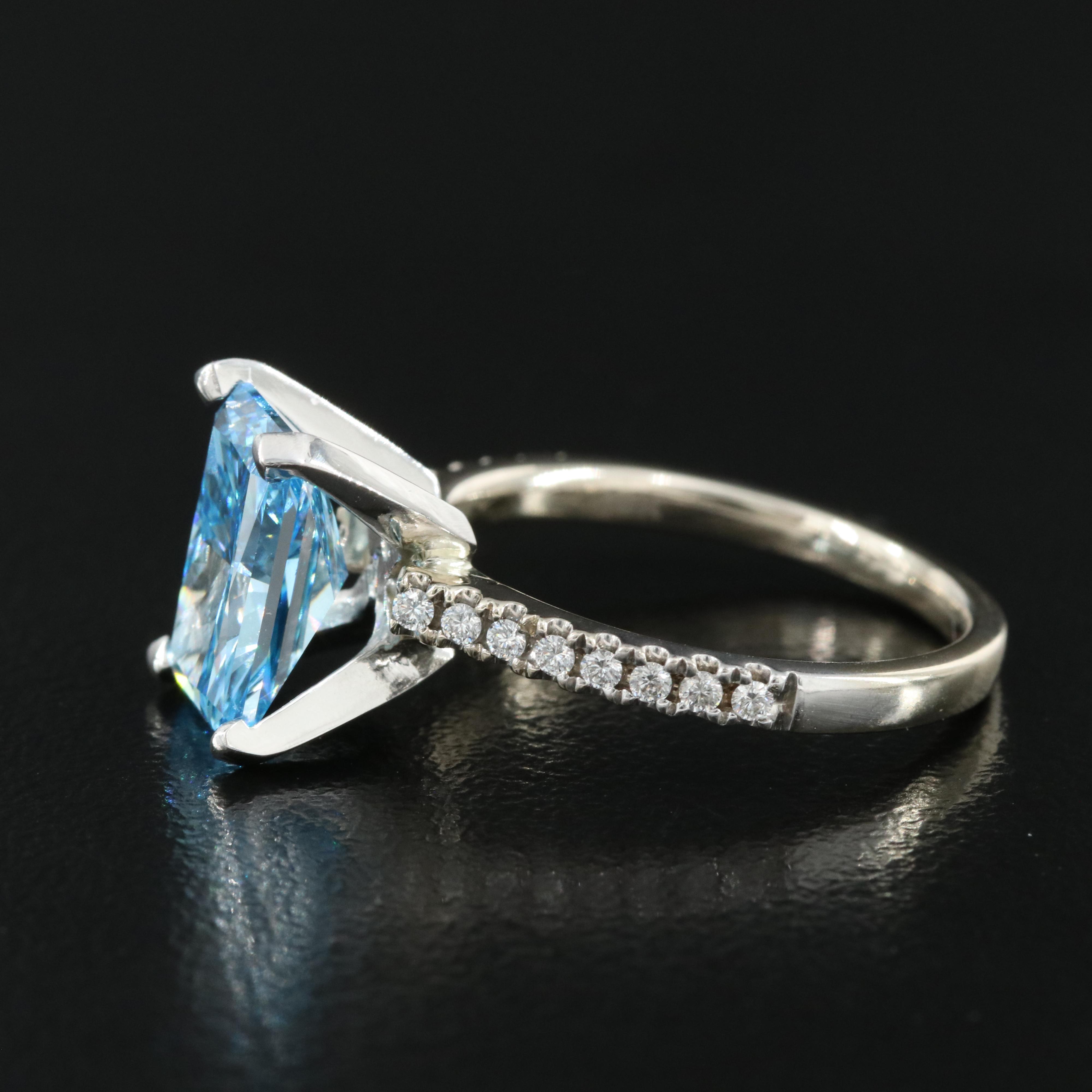14K 3.23 CTW Diamond Ring with Platinum Accent and Fancy Color Center
