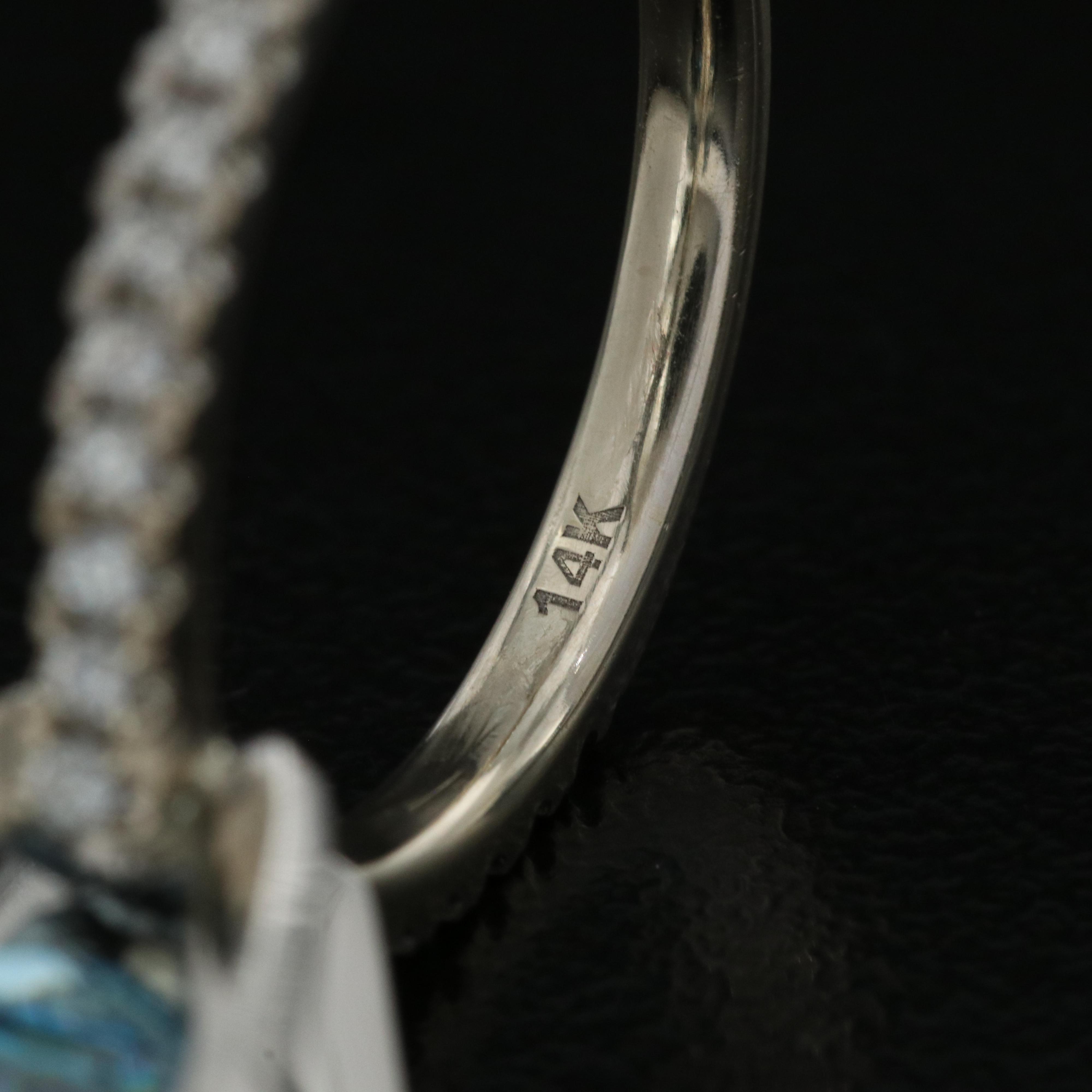 14K 3.23 CTW Diamond Ring with Platinum Accent and Fancy Color Center