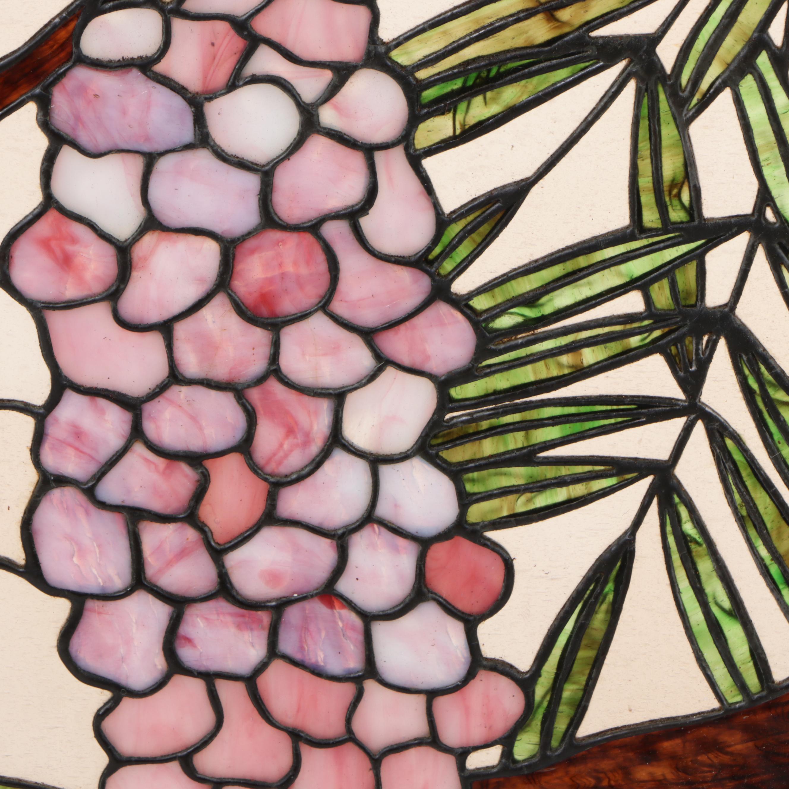 Victorian Style Wisteria-Pattern Stained Glass Window Panel