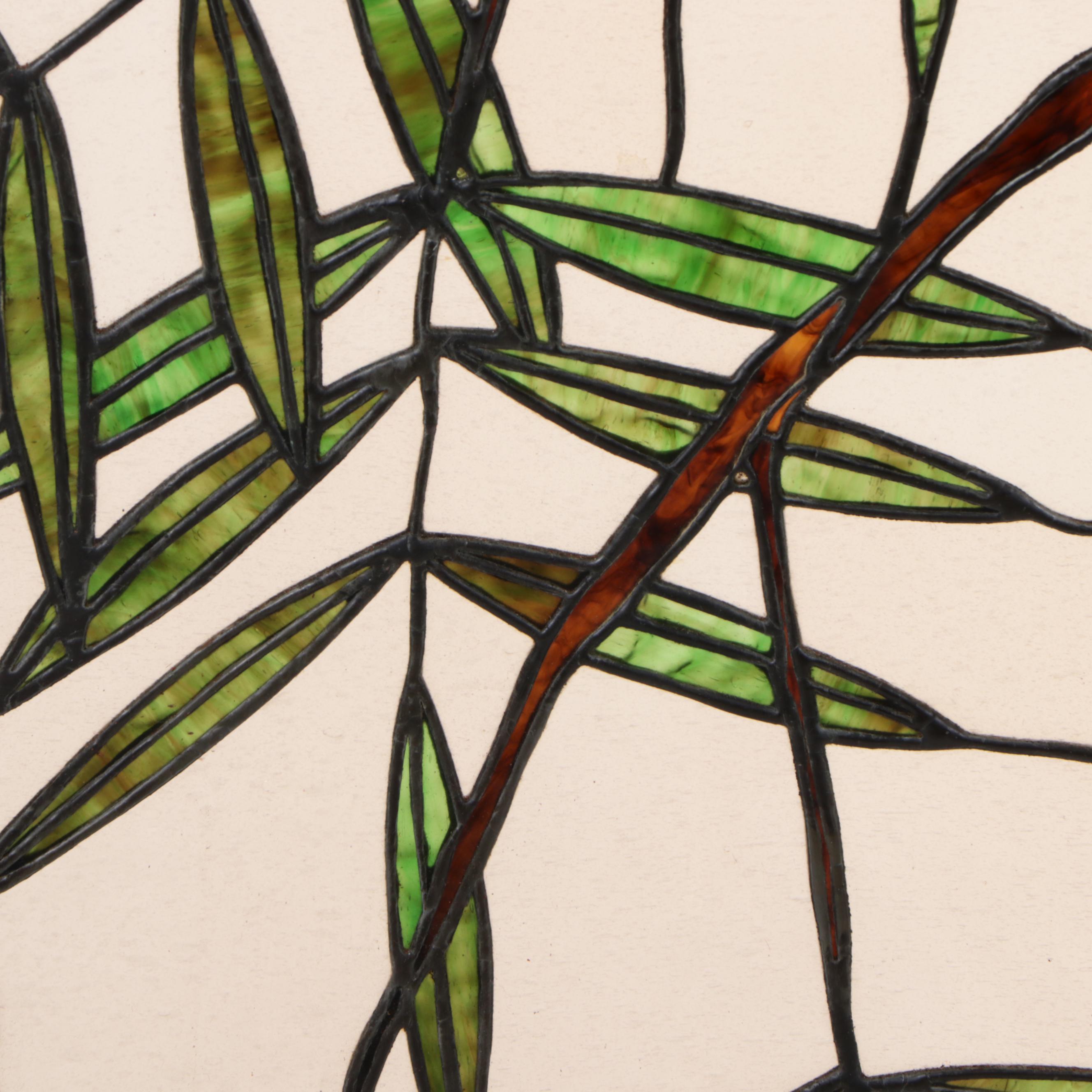 Victorian Style Wisteria-Pattern Stained Glass Window Panel