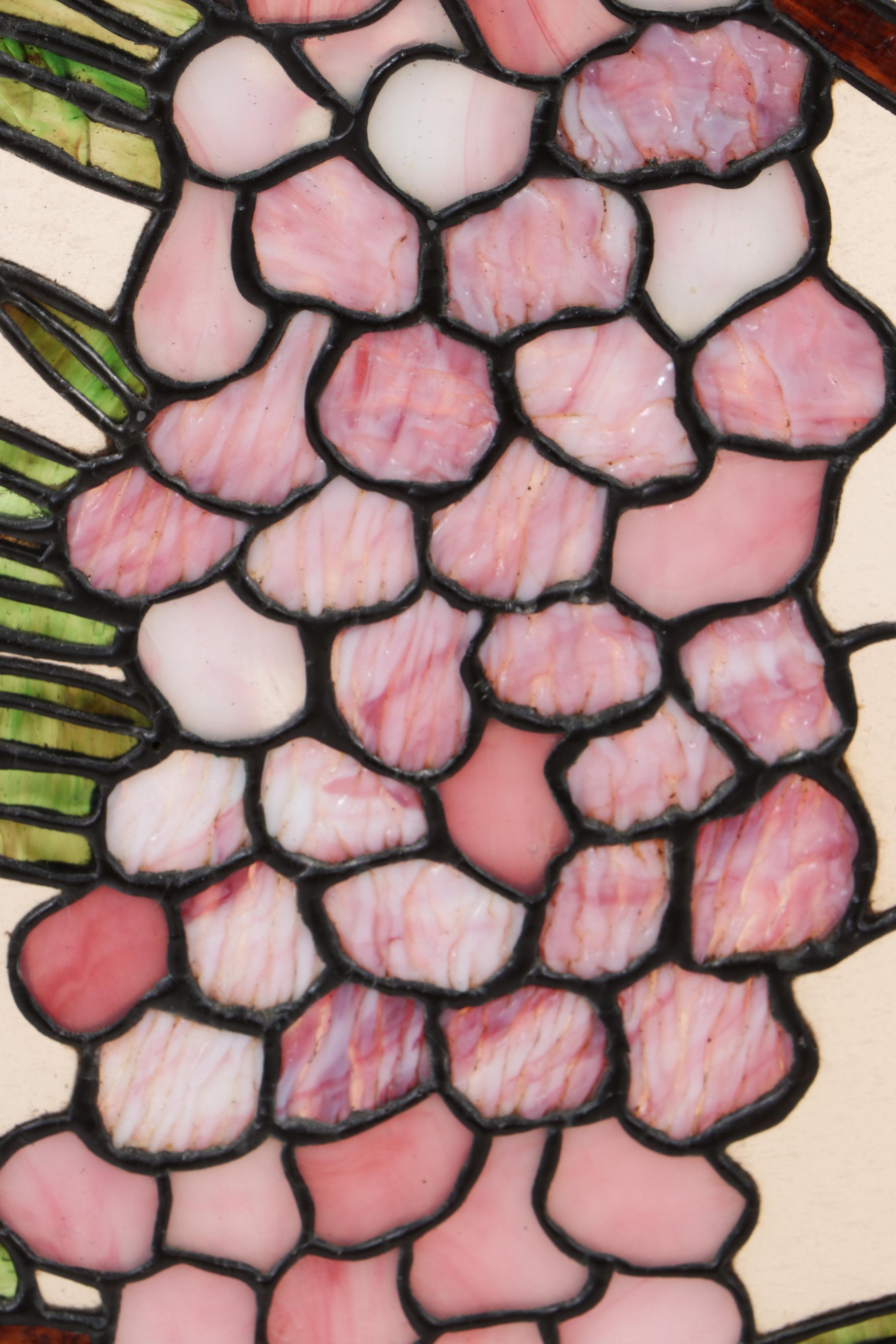 Victorian Style Wisteria-Pattern Stained Glass Window Panel