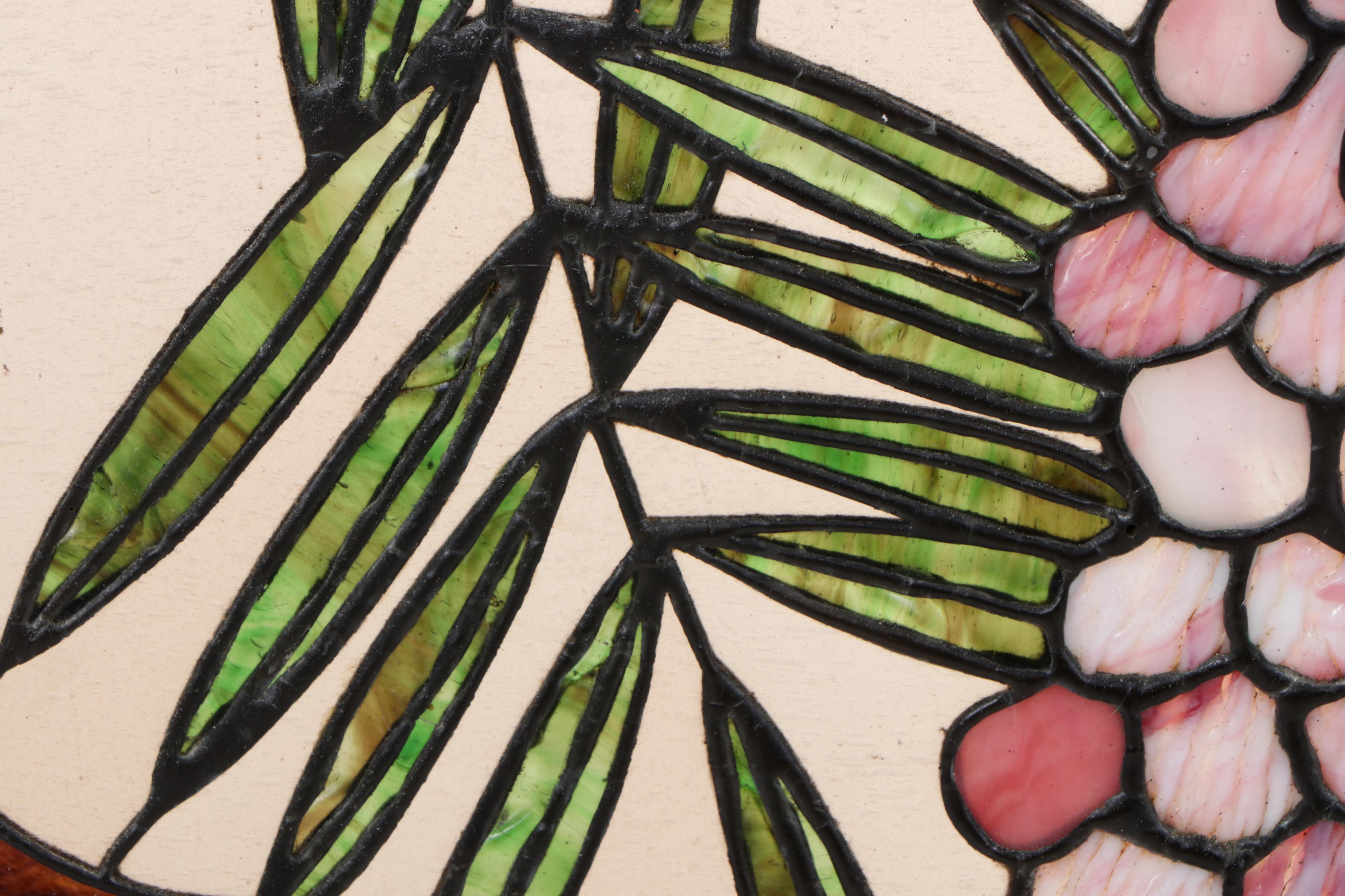 Victorian Style Wisteria-Pattern Stained Glass Window Panel