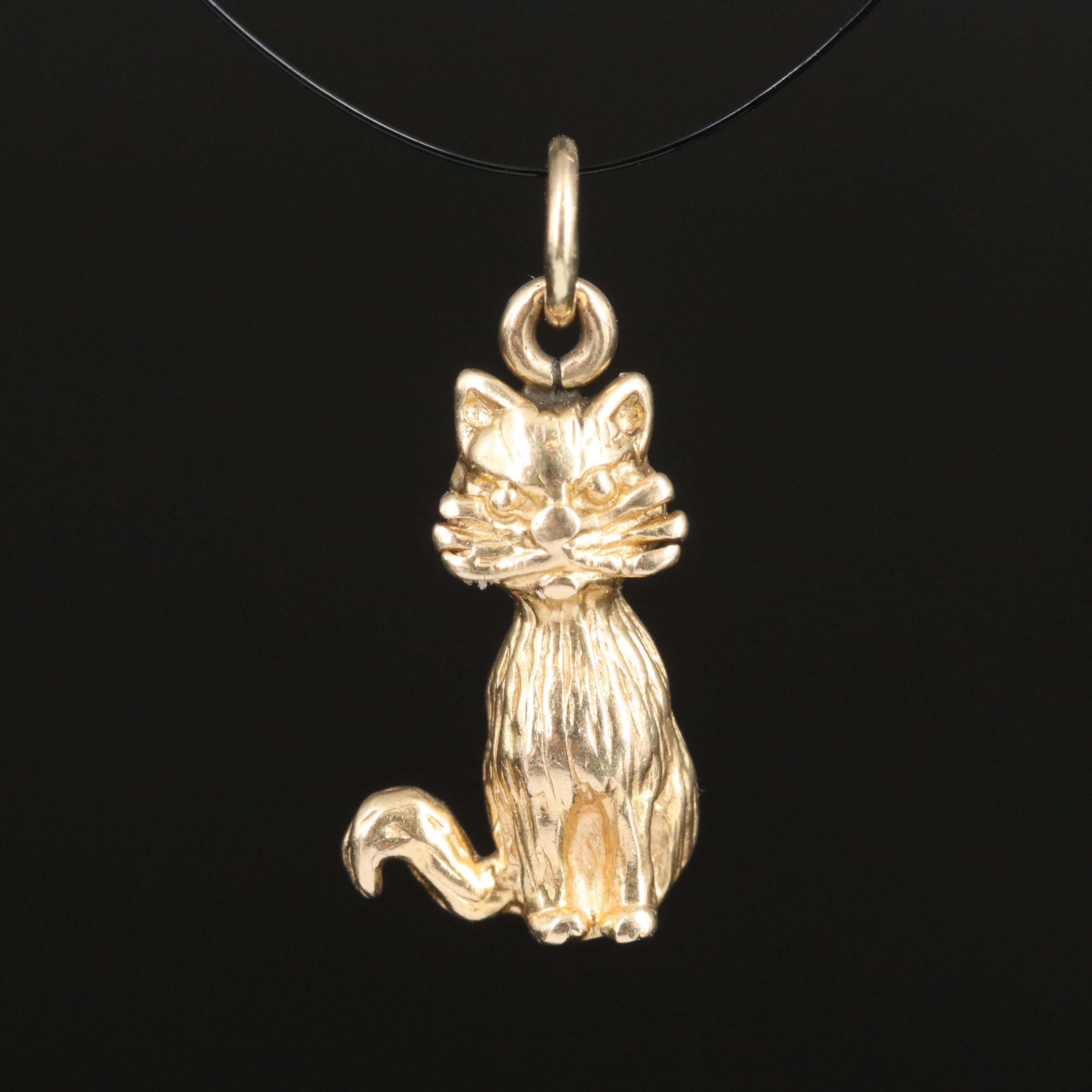 14K Cat Charm