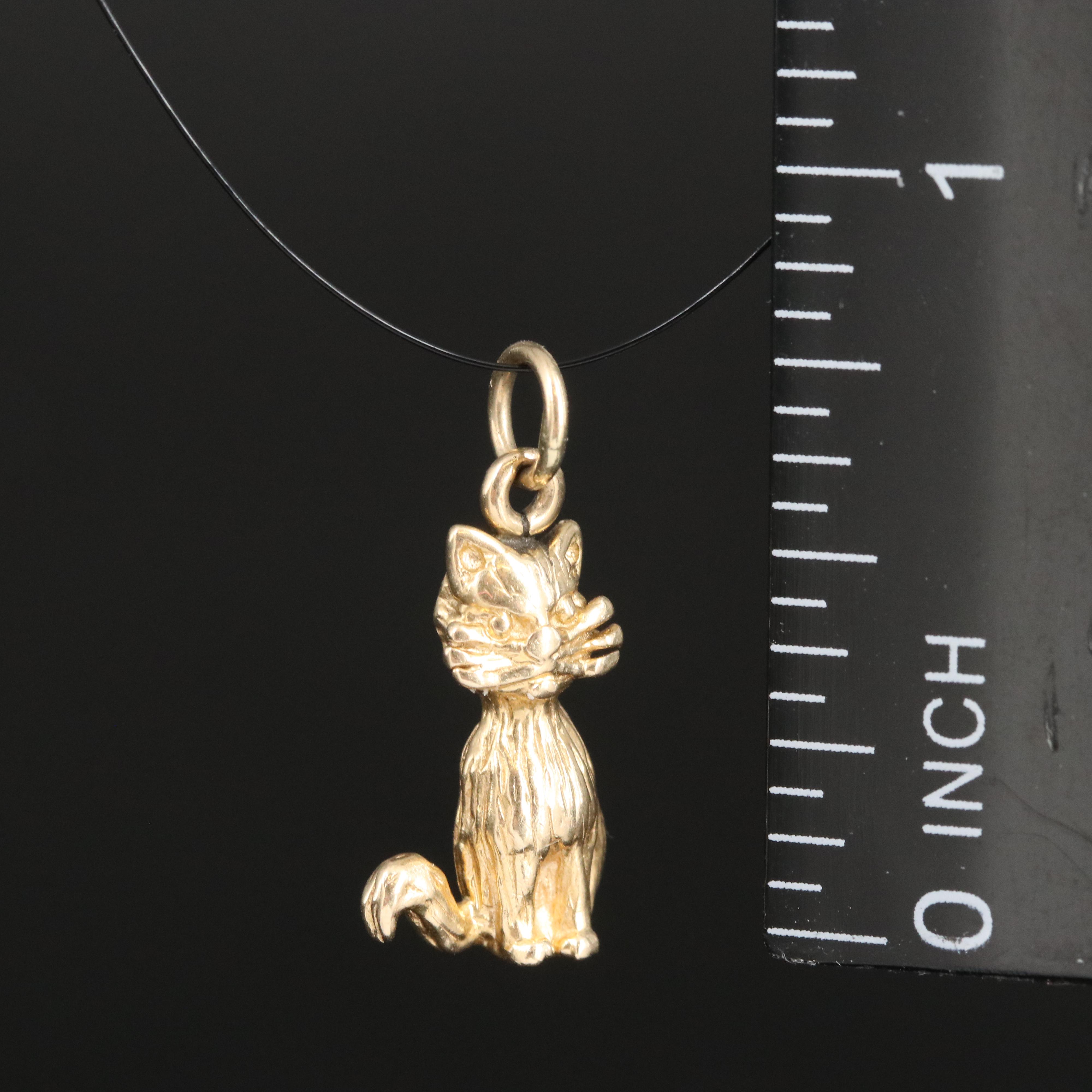 14K Cat Charm