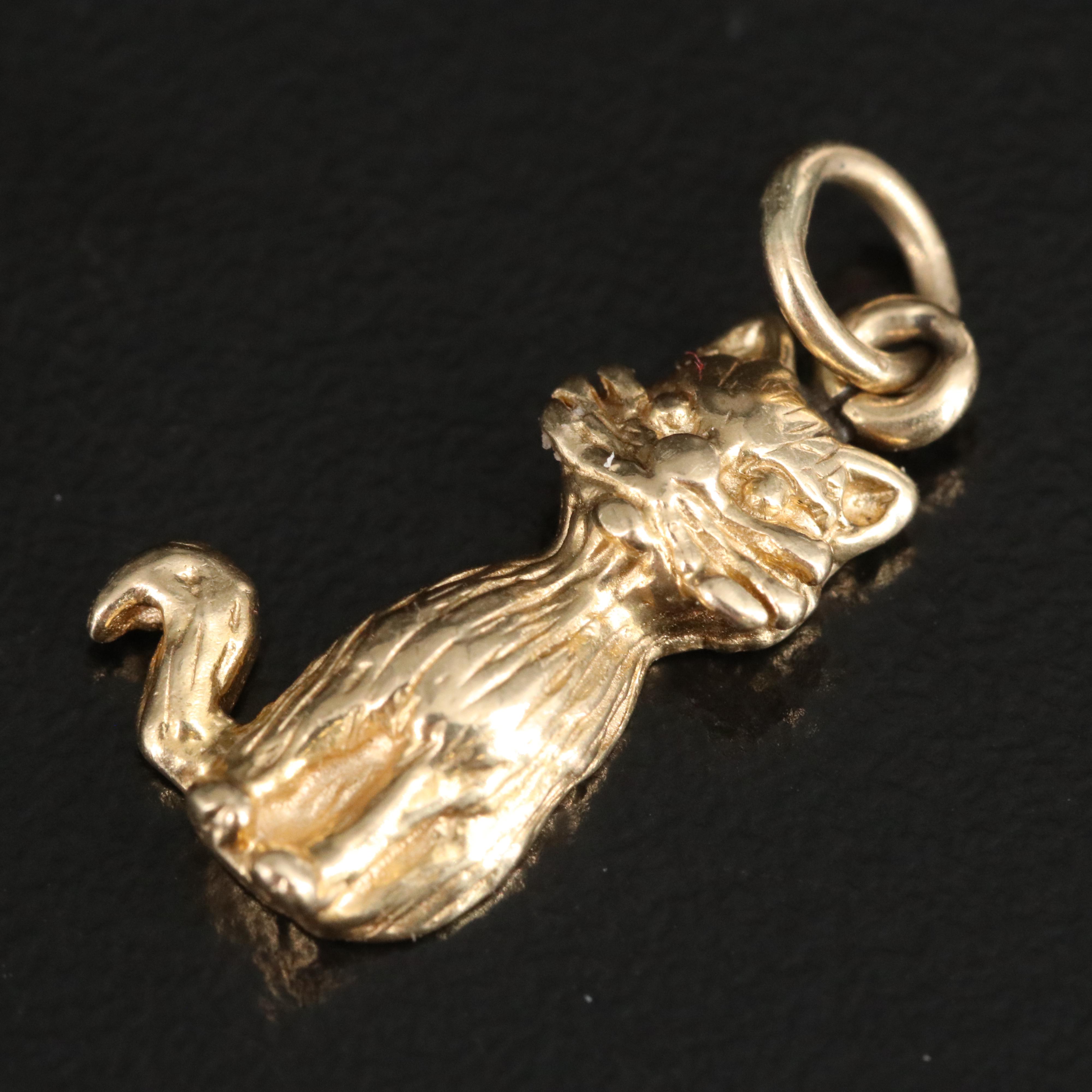 14K Cat Charm
