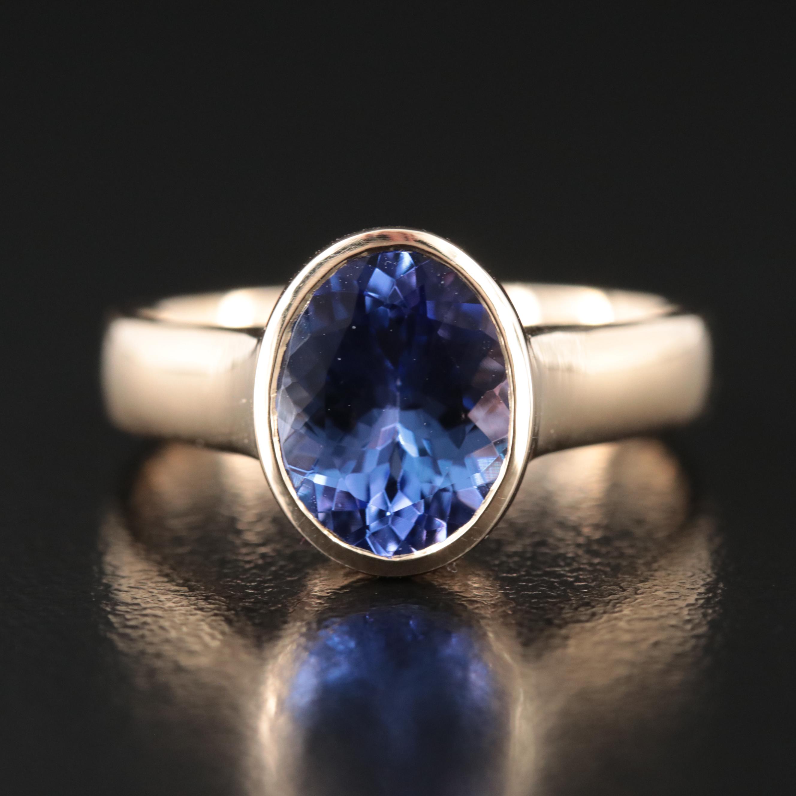 14K Bezel Set Tanzanite Ring EBTH