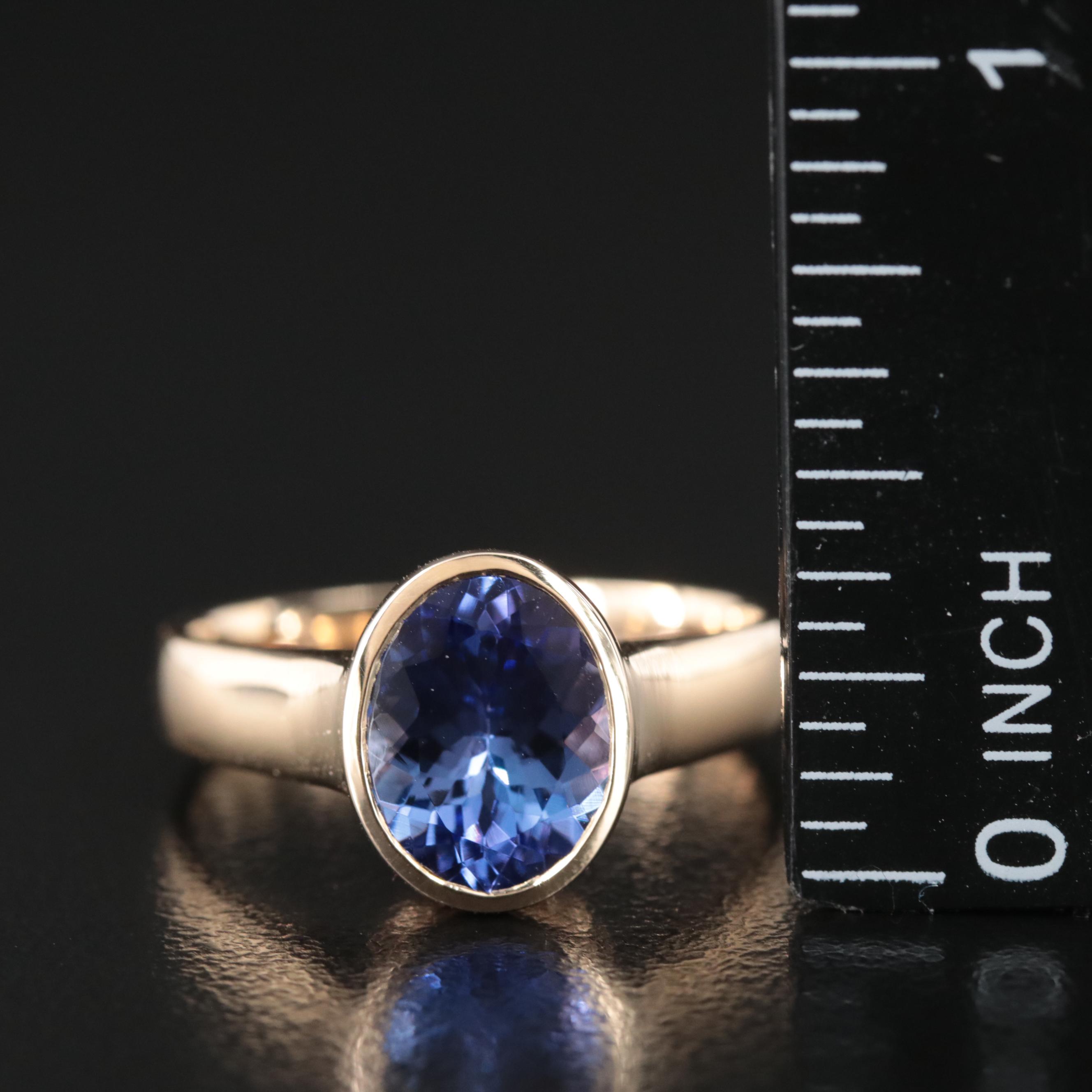 14K Bezel Set Tanzanite Ring
