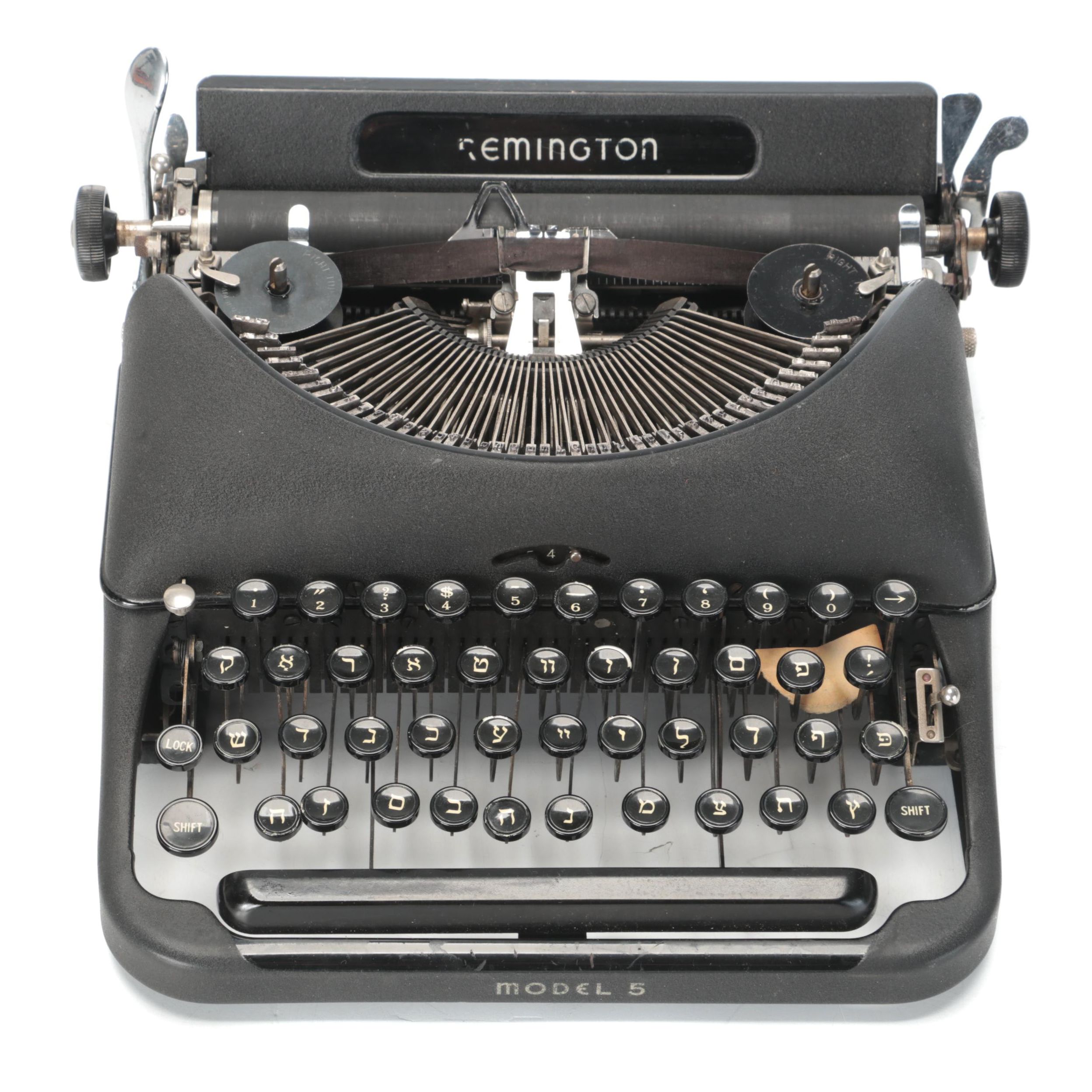 Remington Model 5 Portable Yiddish Typewriter