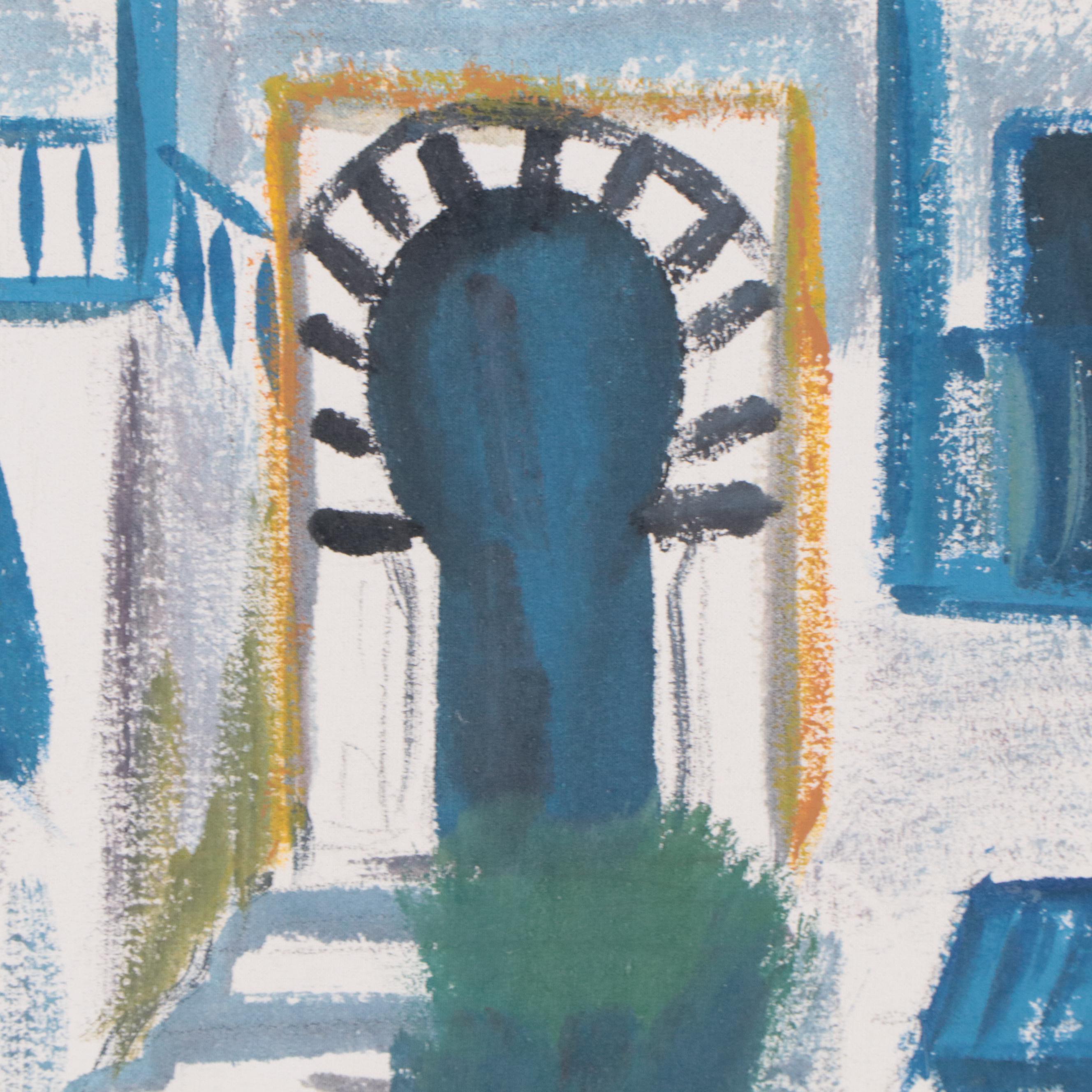 Middle Eastern Street Scene Oil Painting