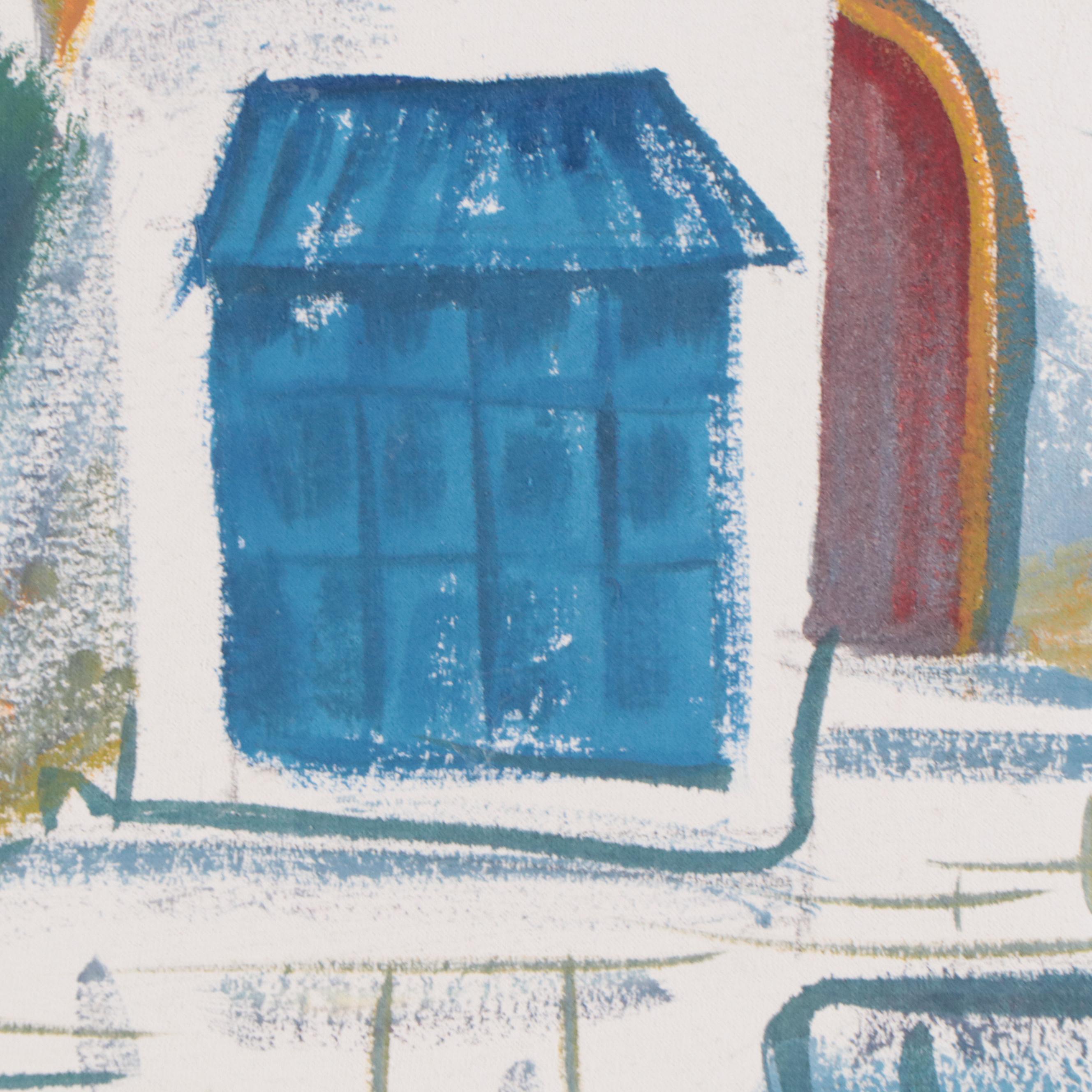 Middle Eastern Street Scene Oil Painting