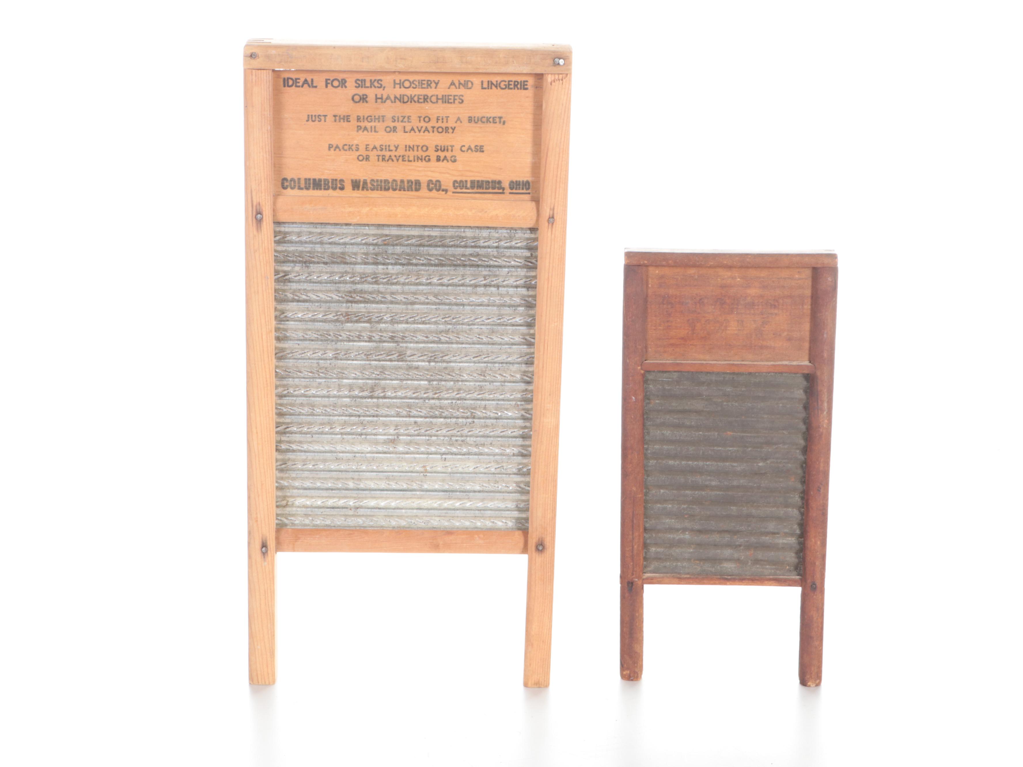 Columbus Washboard Co. Dubl Handi and Other Washboards, Early 20th