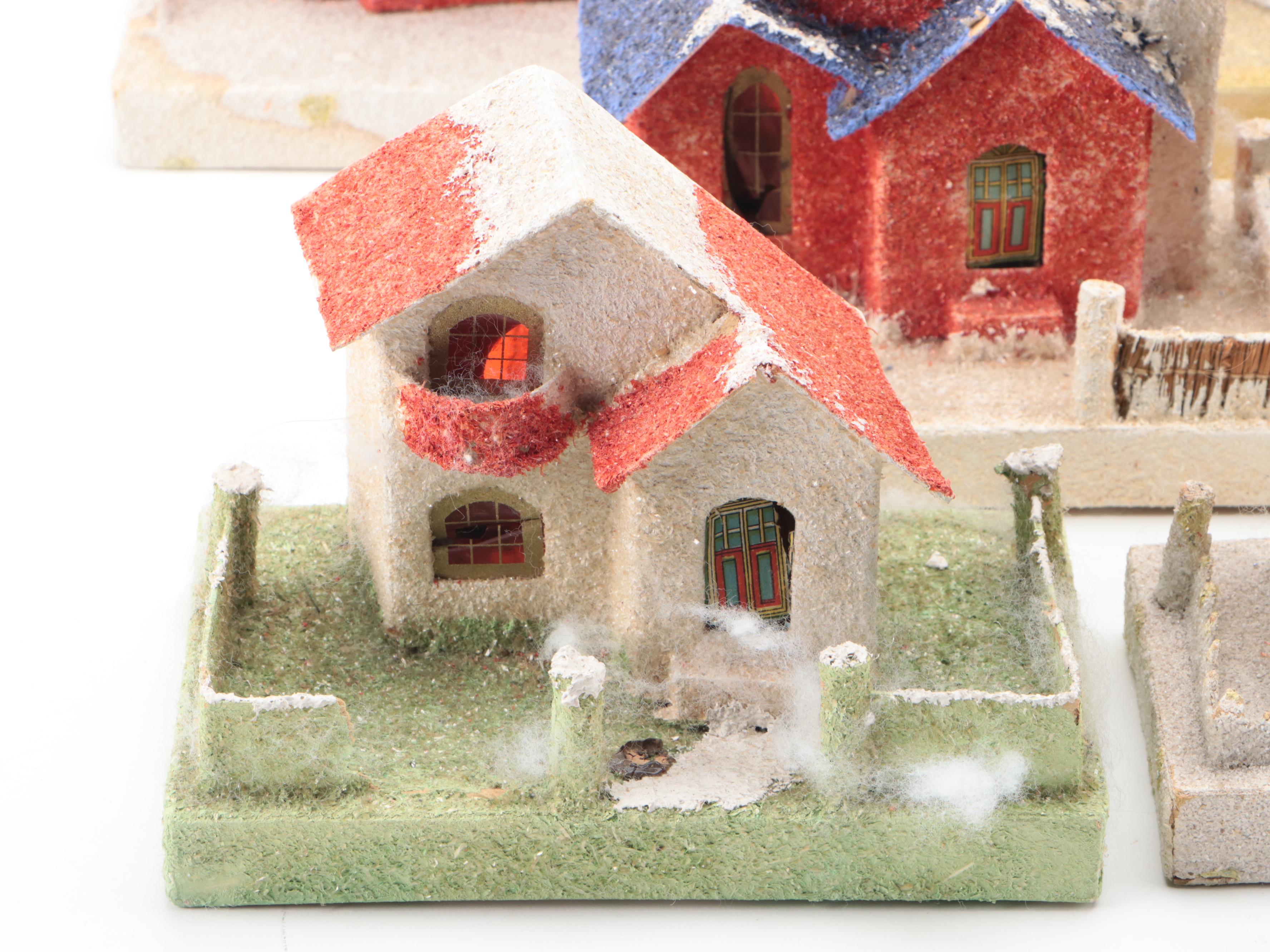 Japanese Putz Christmas Houses, Mid to Late 20th Century