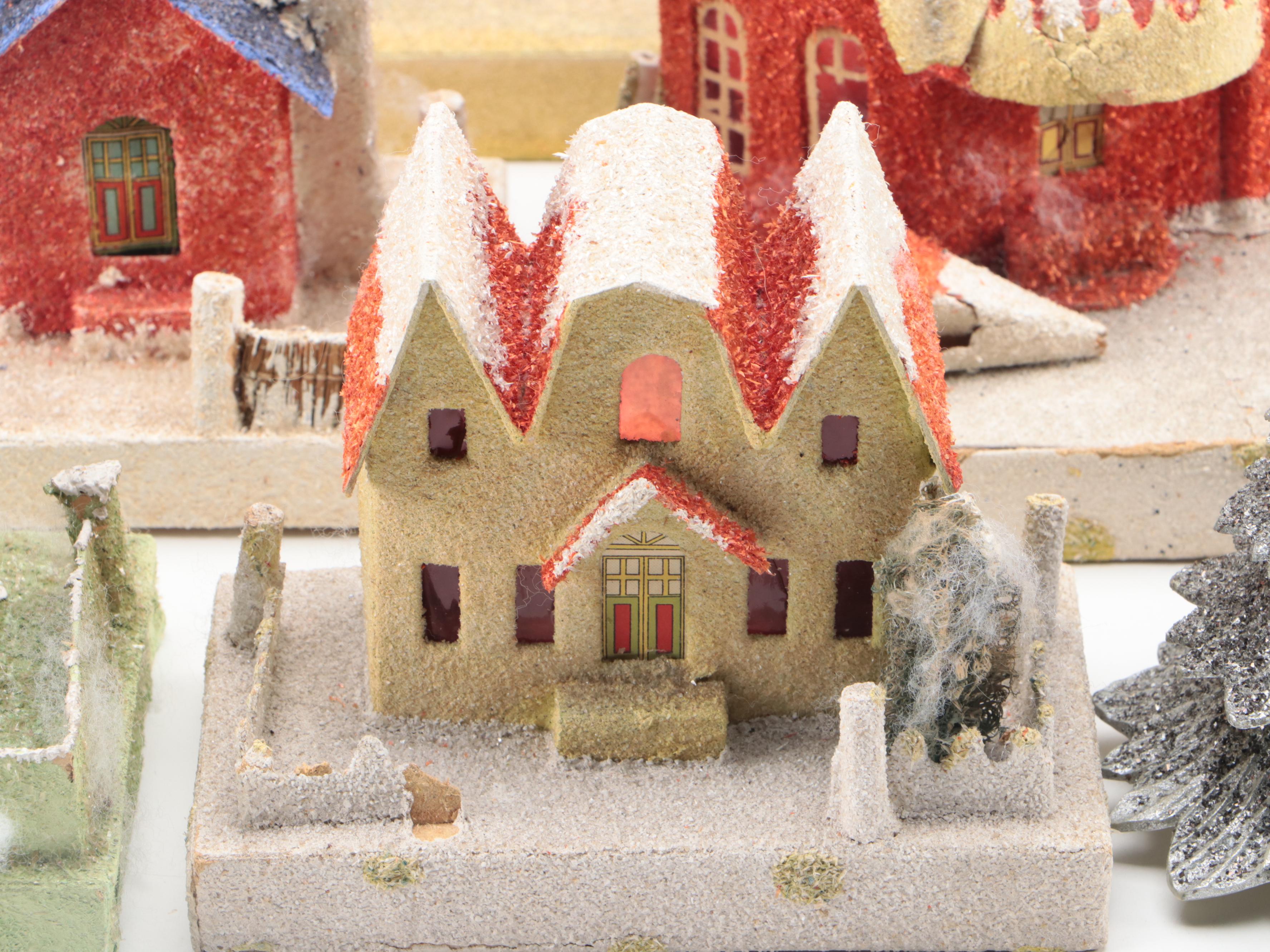 Japanese Putz Christmas Houses, Mid to Late 20th Century