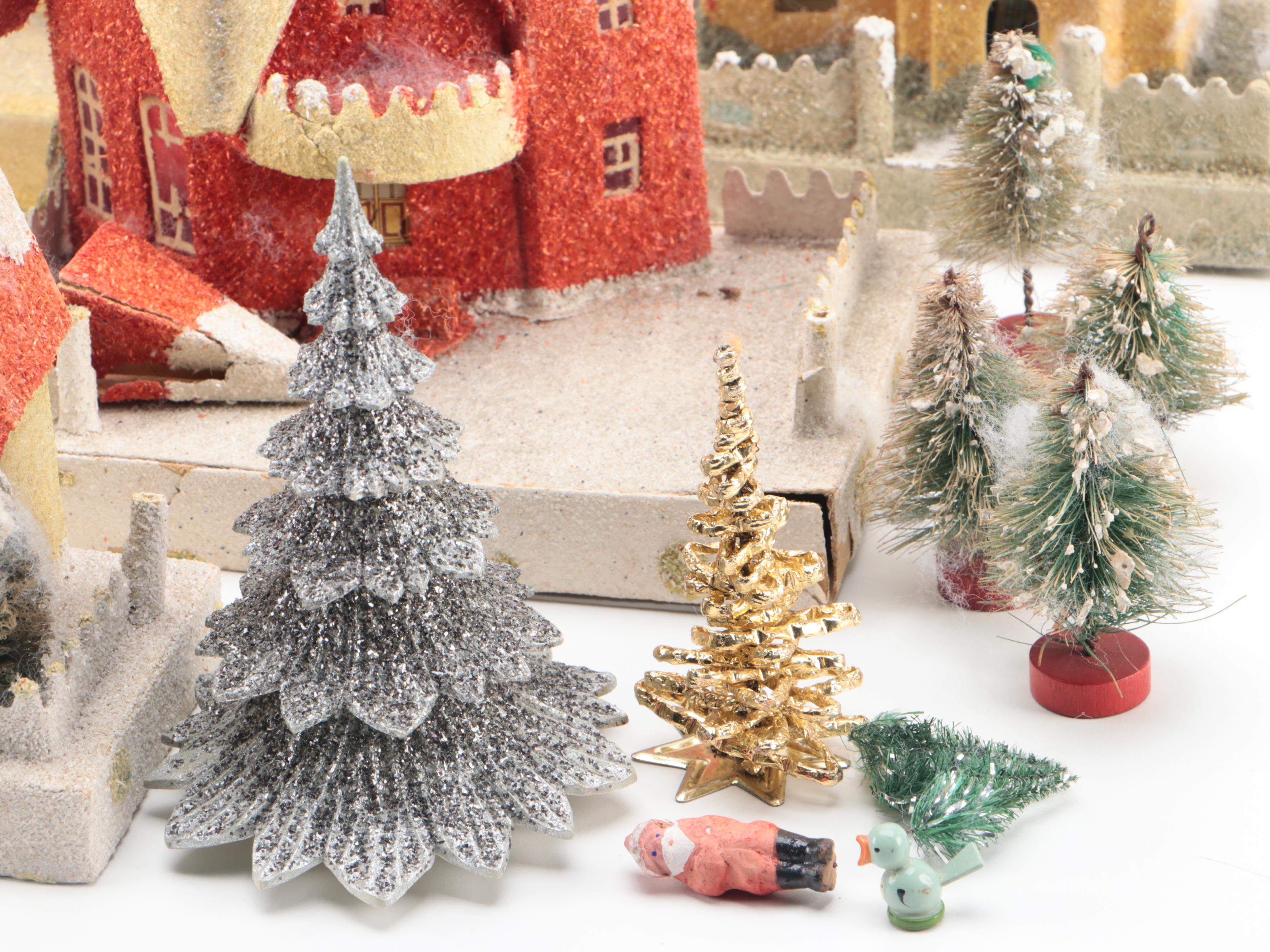 Japanese Putz Christmas Houses, Mid to Late 20th Century