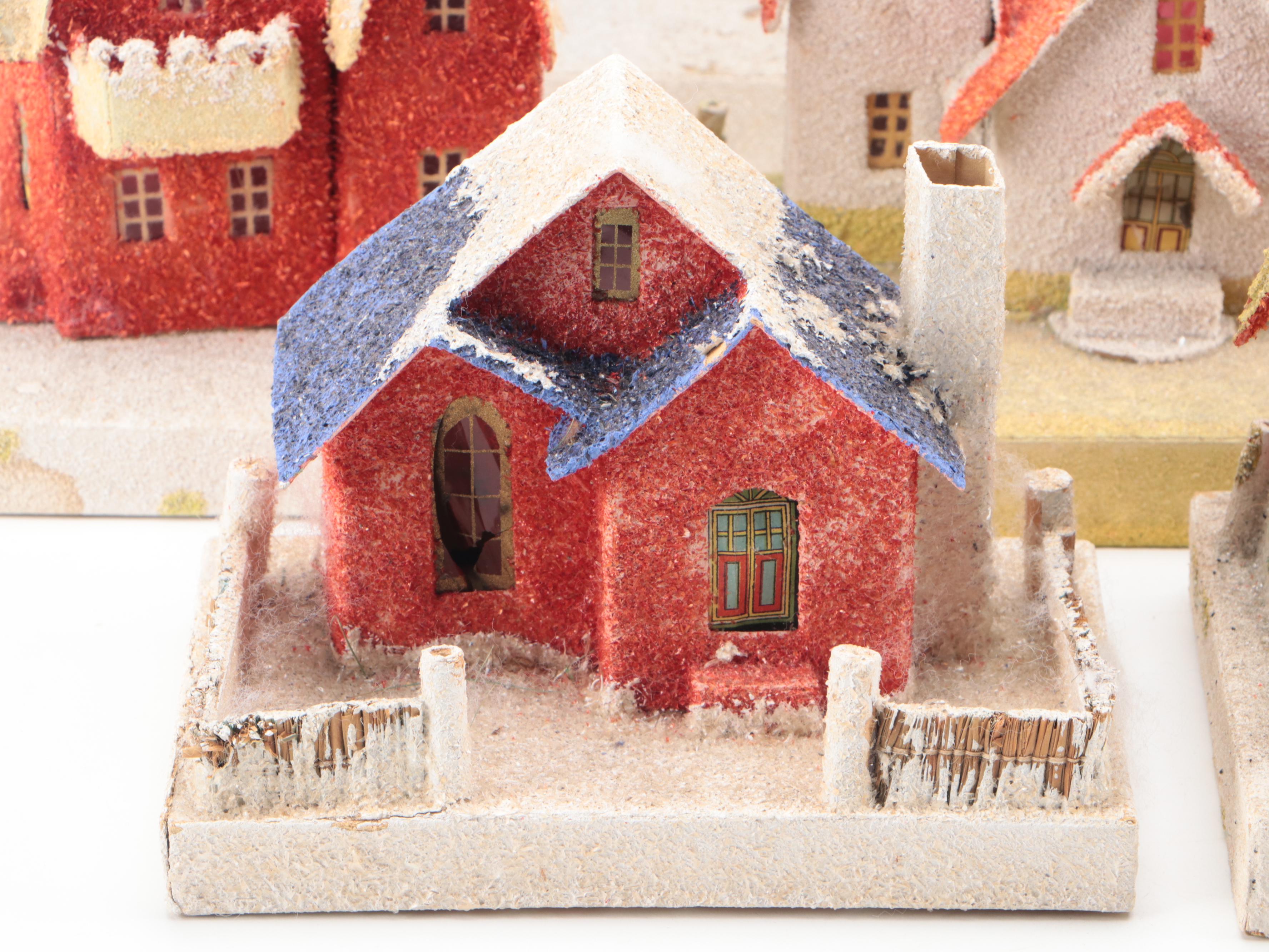 Japanese Putz Christmas Houses, Mid to Late 20th Century