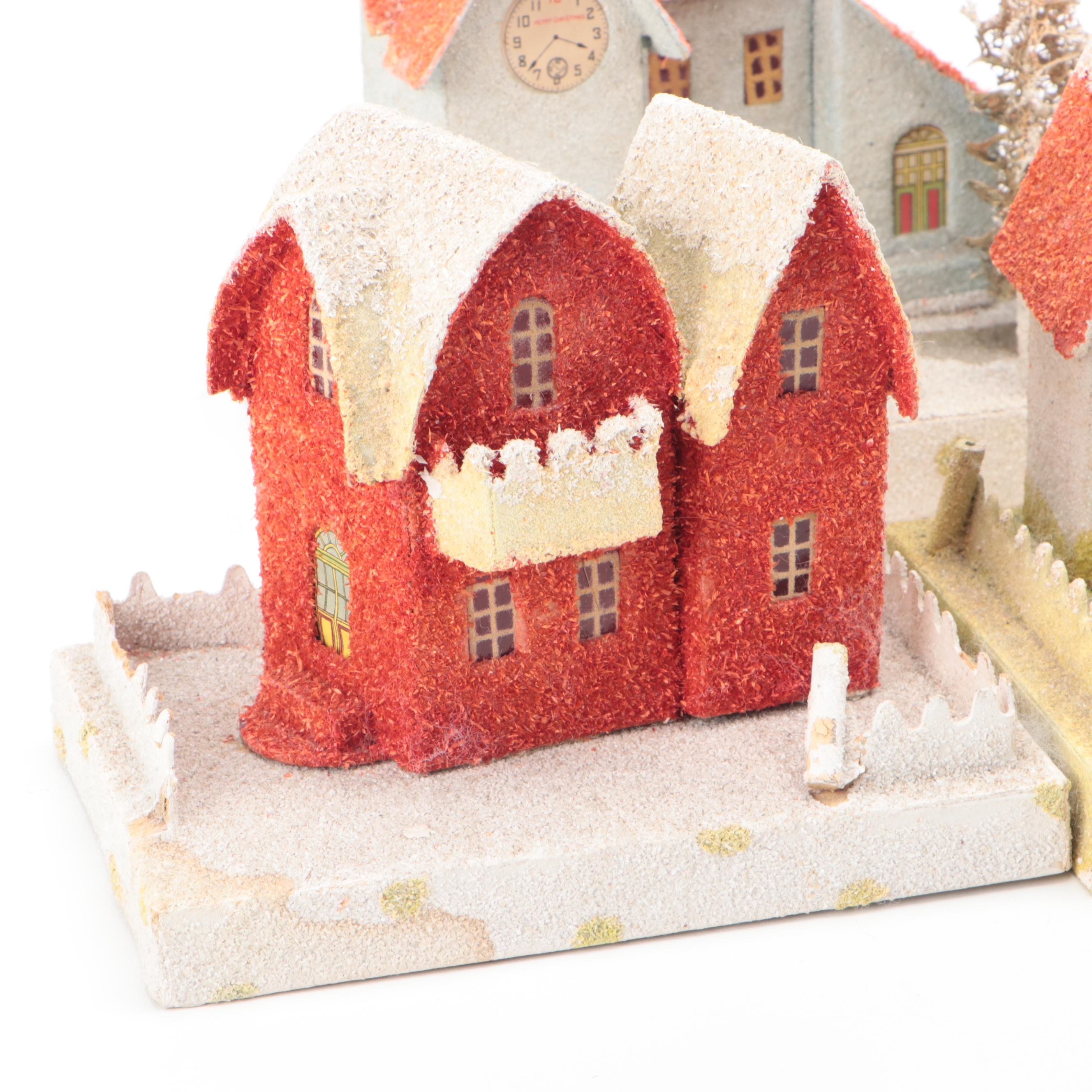 Japanese Putz Christmas Houses, Mid to Late 20th Century