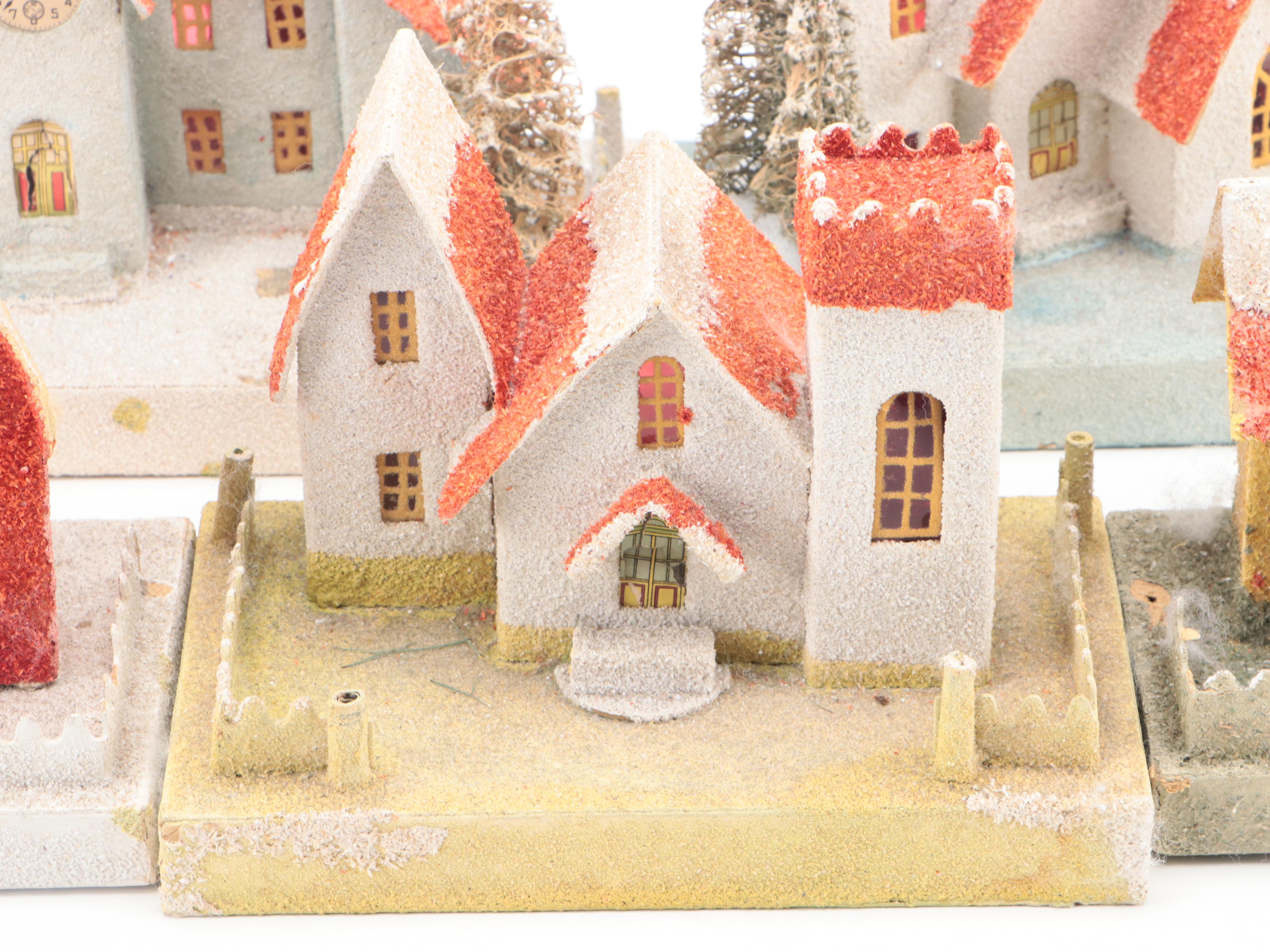 Japanese Putz Christmas Houses, Mid to Late 20th Century