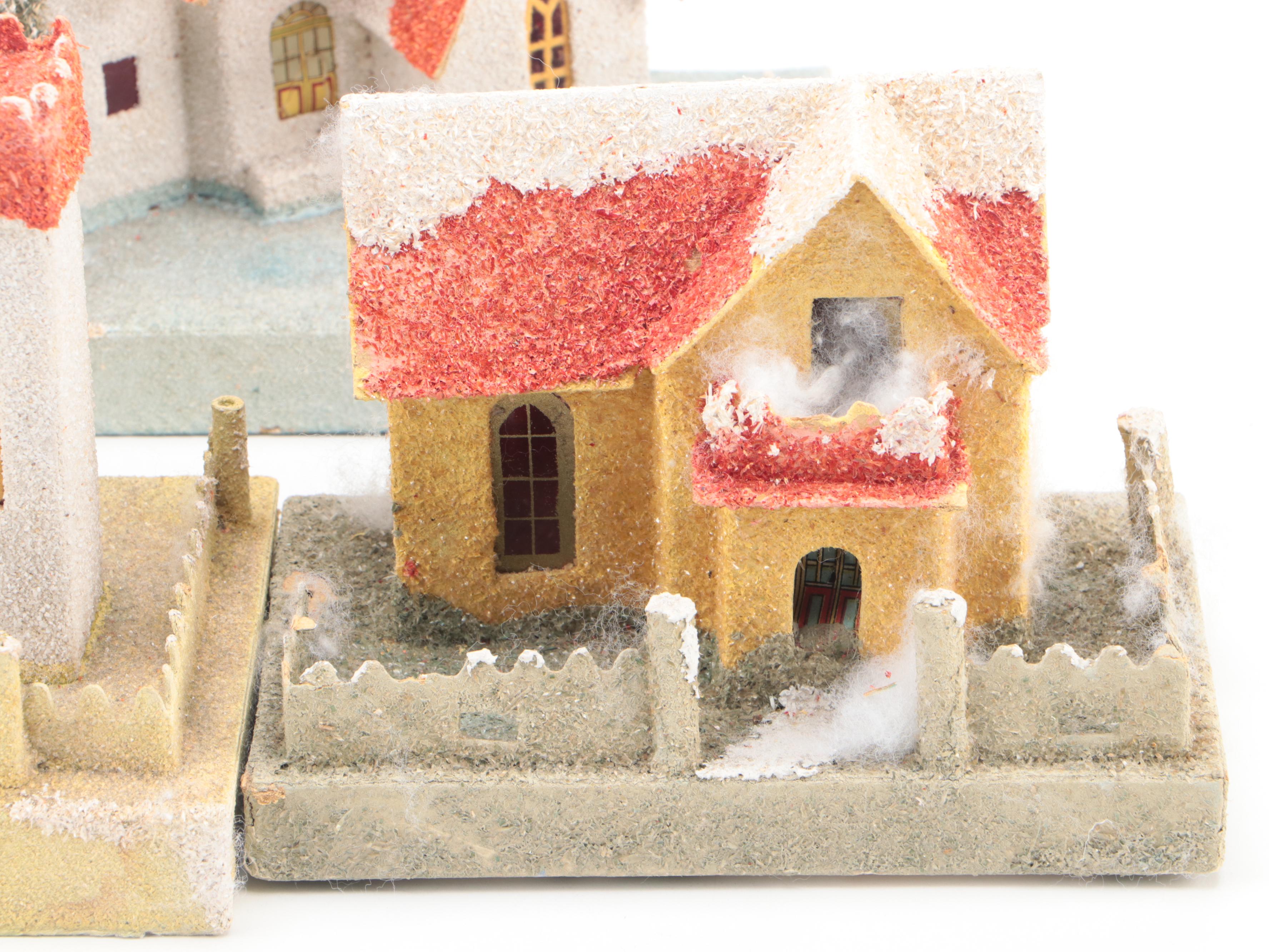 Japanese Putz Christmas Houses, Mid to Late 20th Century