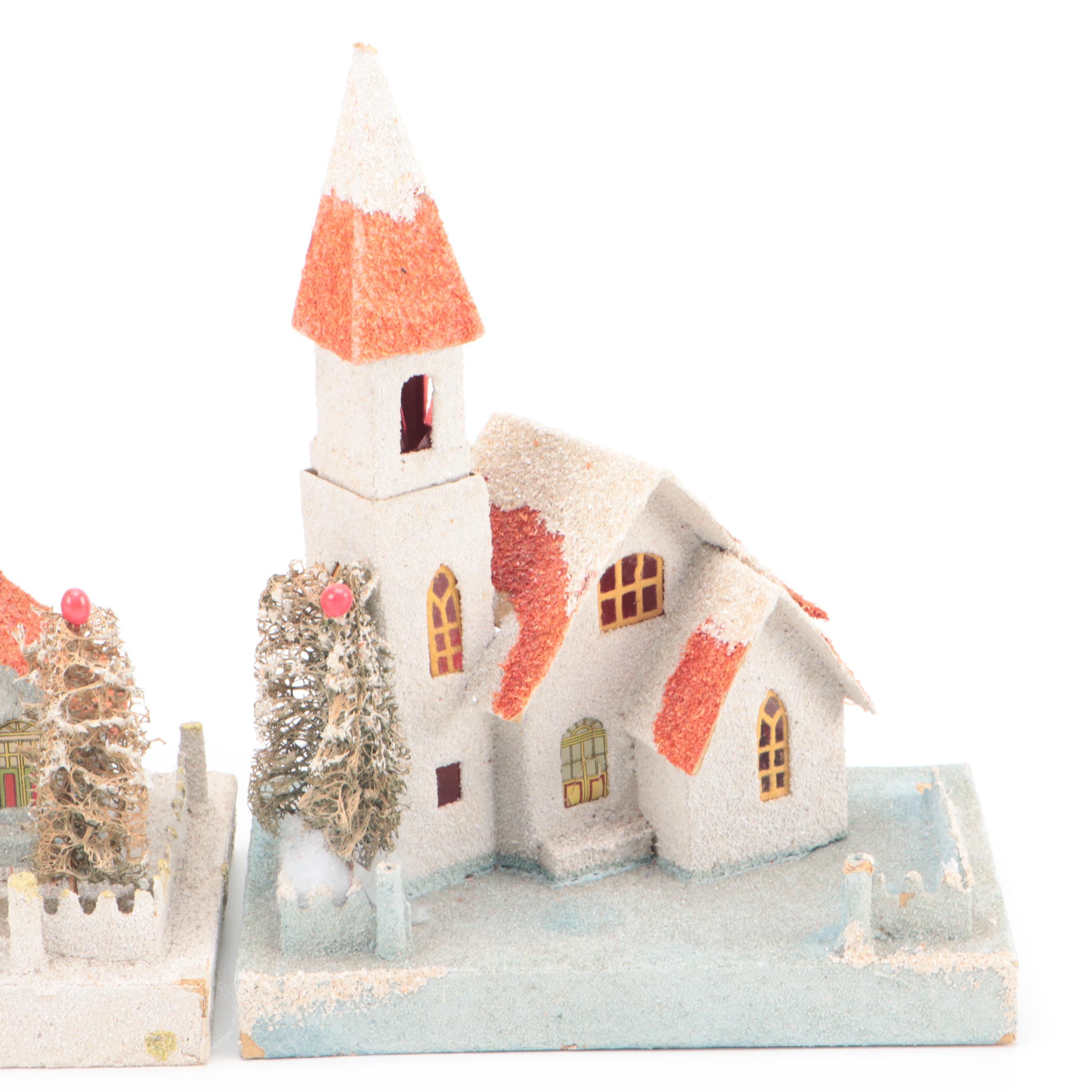 Japanese Putz Christmas Houses, Mid to Late 20th Century
