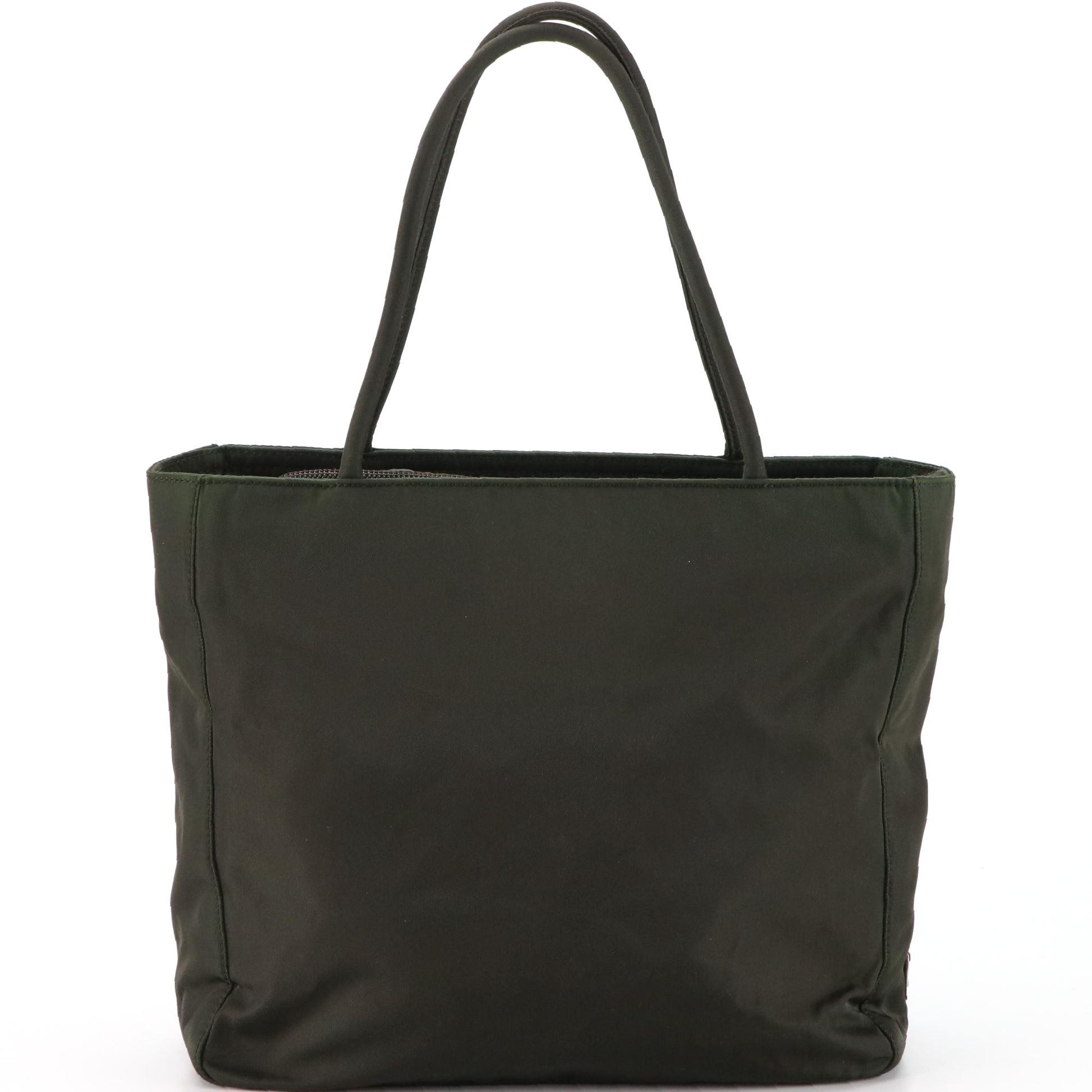 Prada Tote Bag in Dark Olive Green Tessuto Nylon