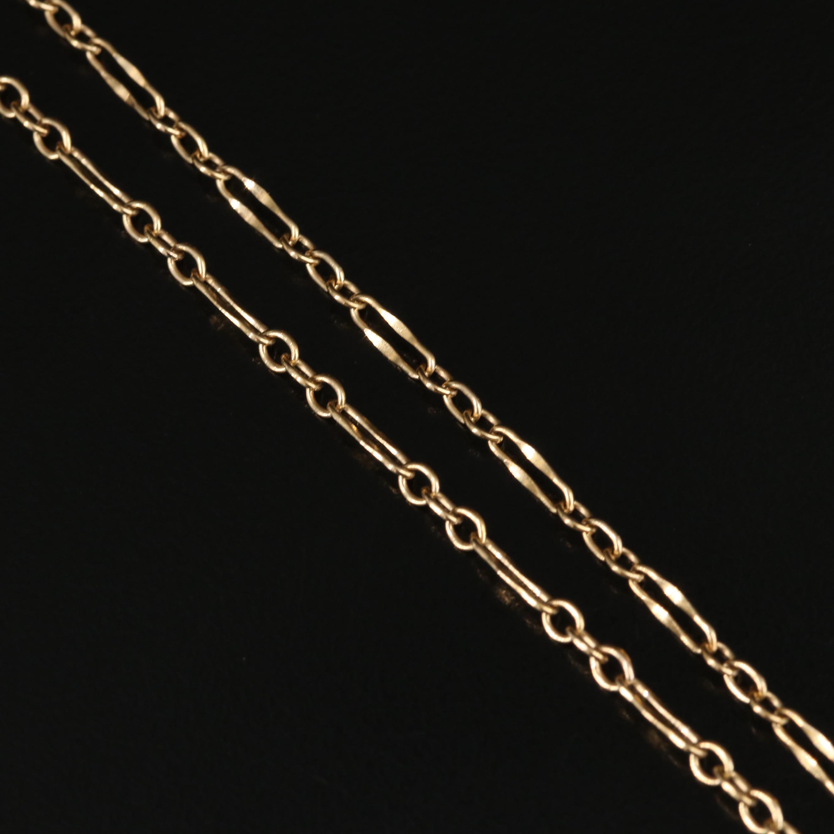 Brass and Opal Abstract Pendant Necklace