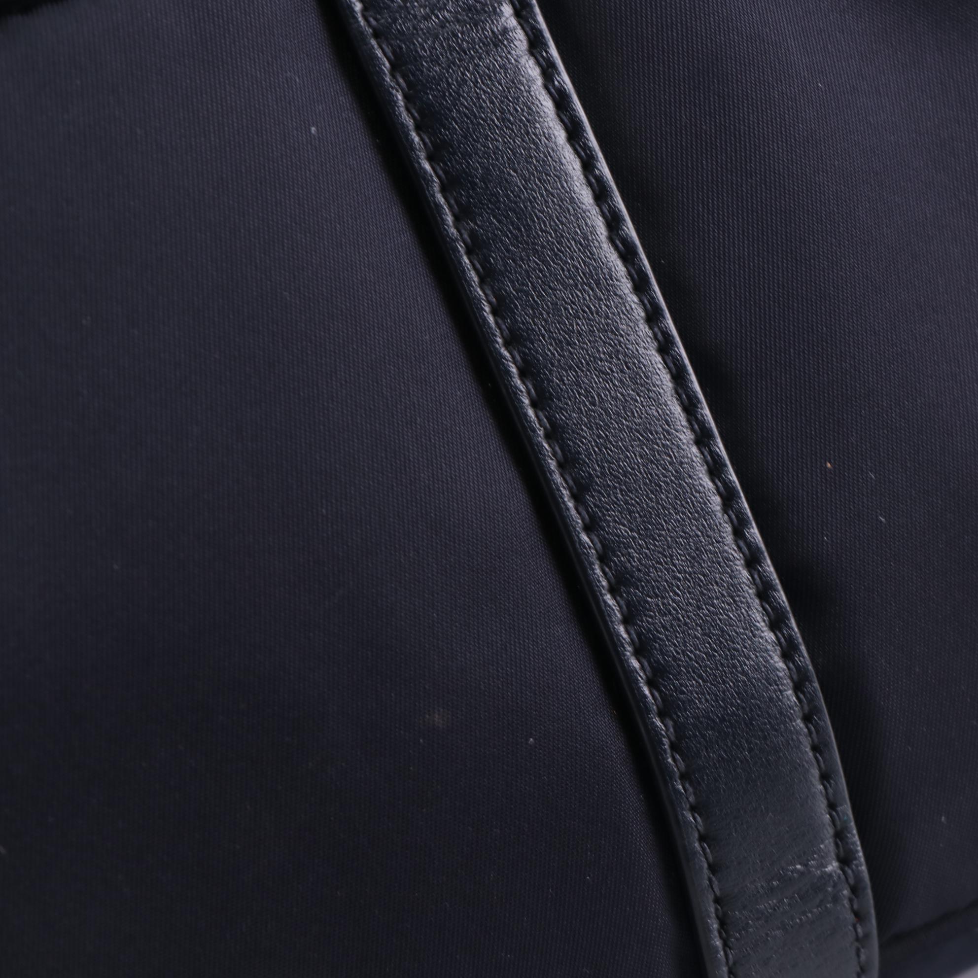 Prada Tessuto Two-Way Bag in Blue Nylon and Leather Trim