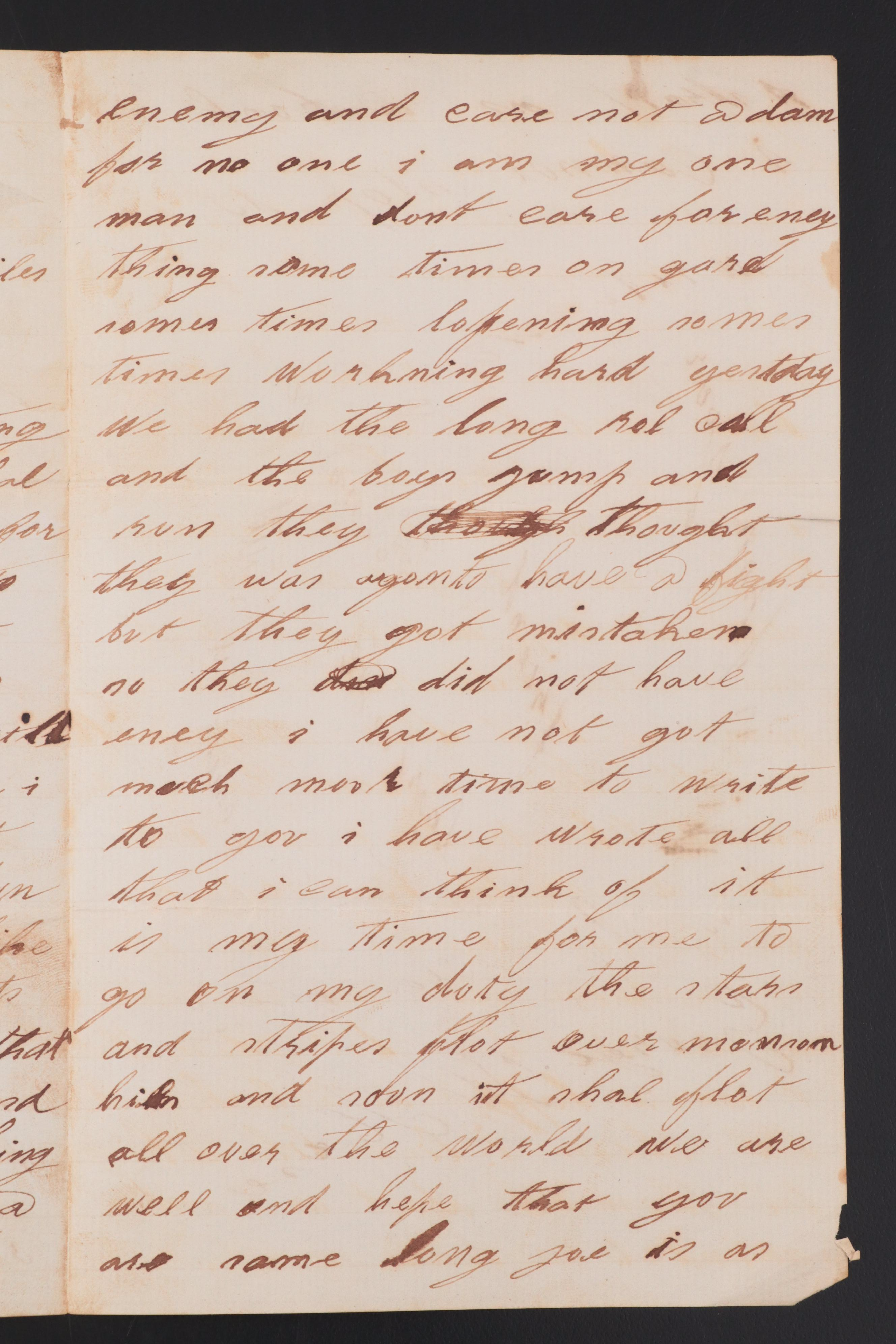 Early Civil War Letter from Union Soldier at Fort Albany in Virginia, 1861