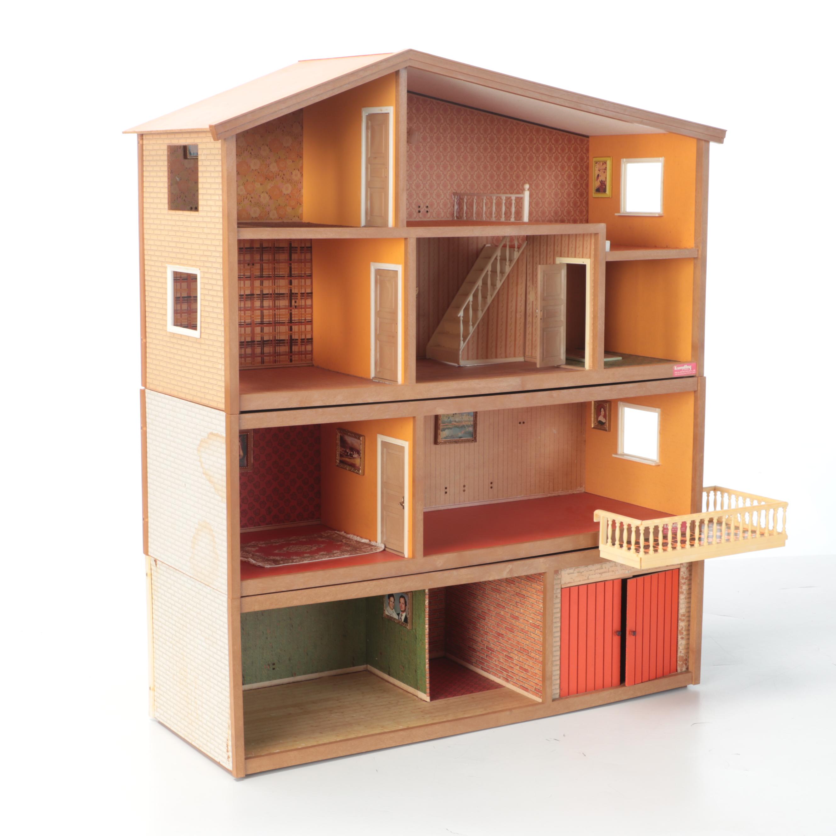 Lundby of Sweden Dollhouse and Furniture, Late 20th Century