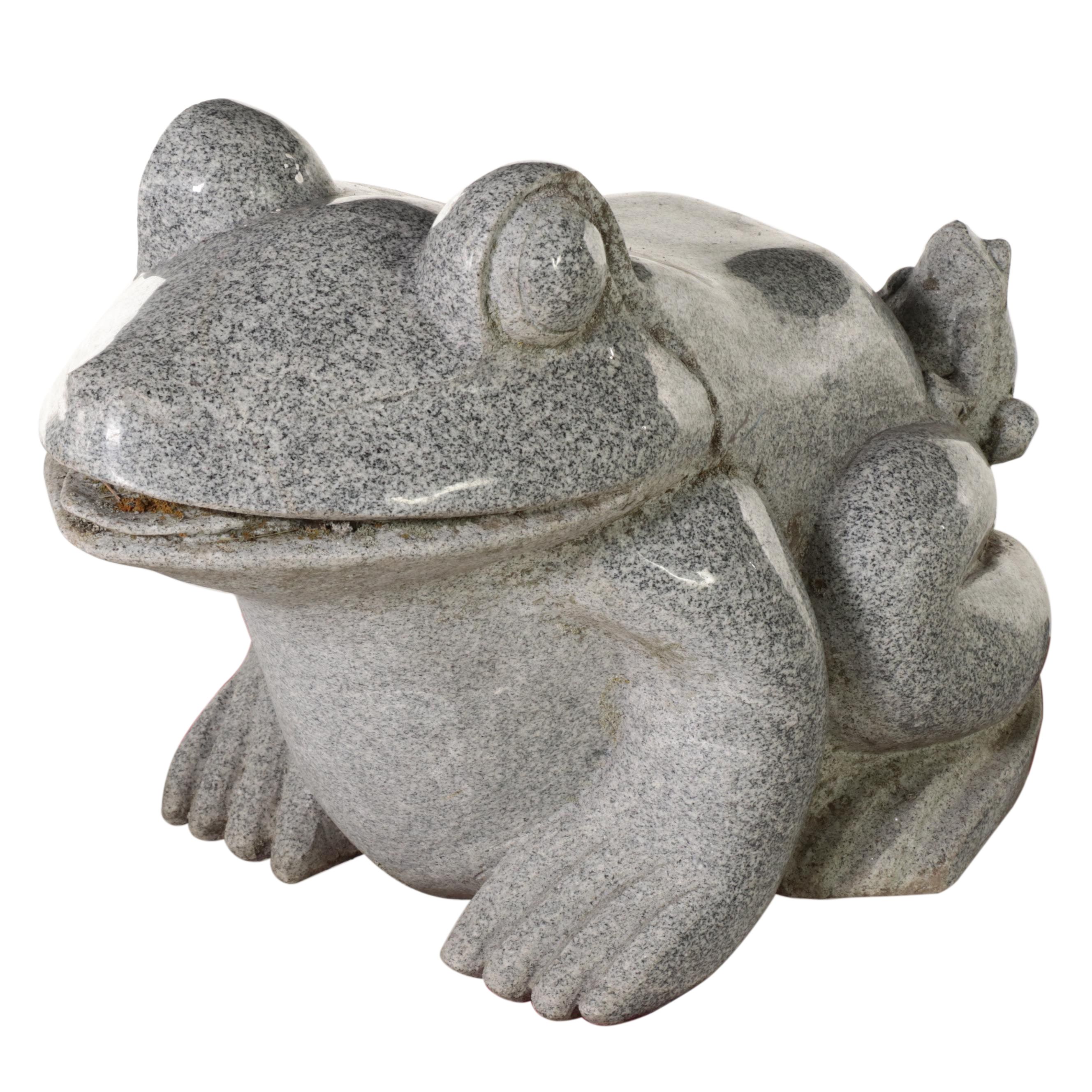 Carved Granite Frog Outdoor Sculpture EBTH