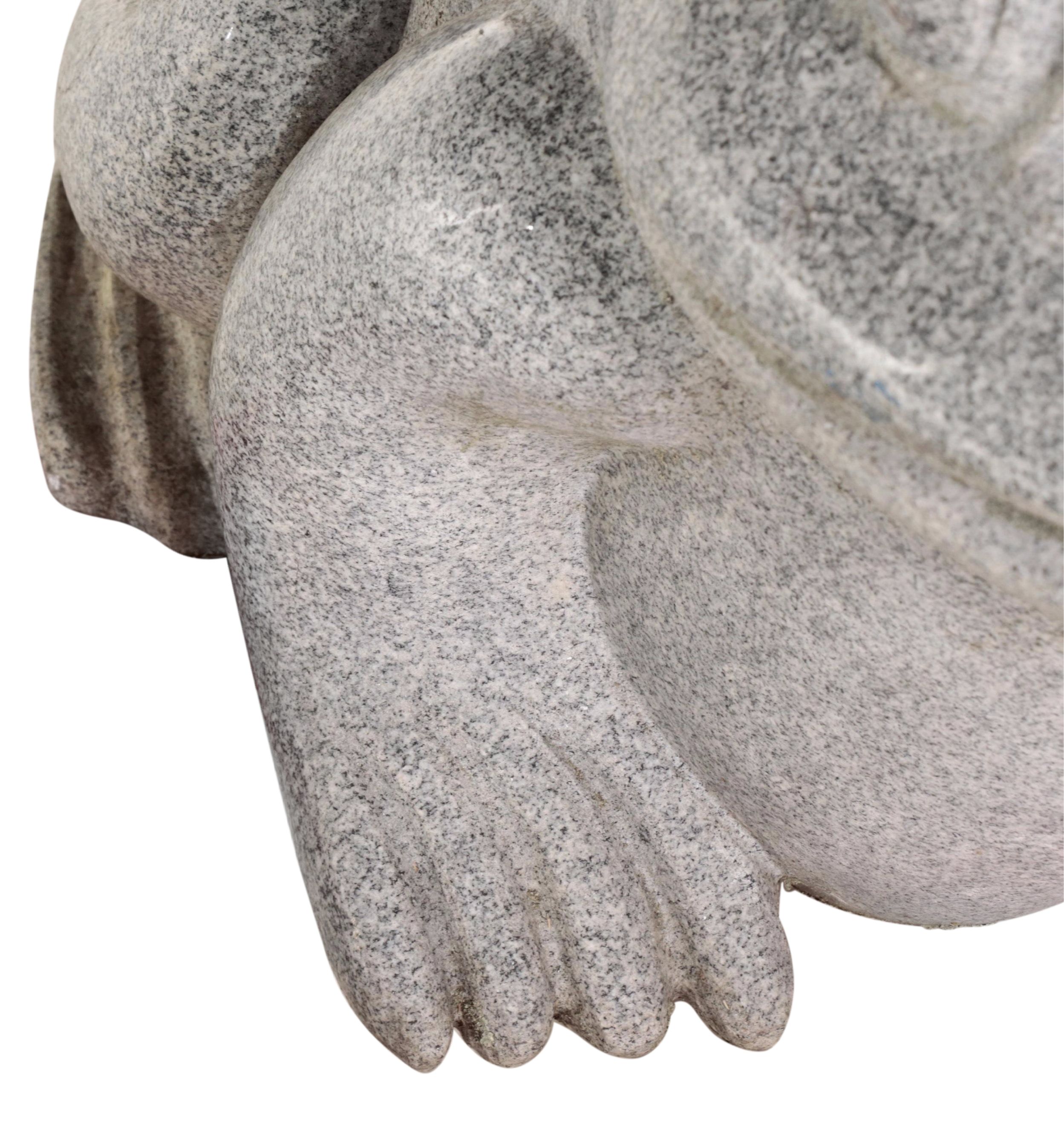 Carved Granite Frog Outdoor Sculpture