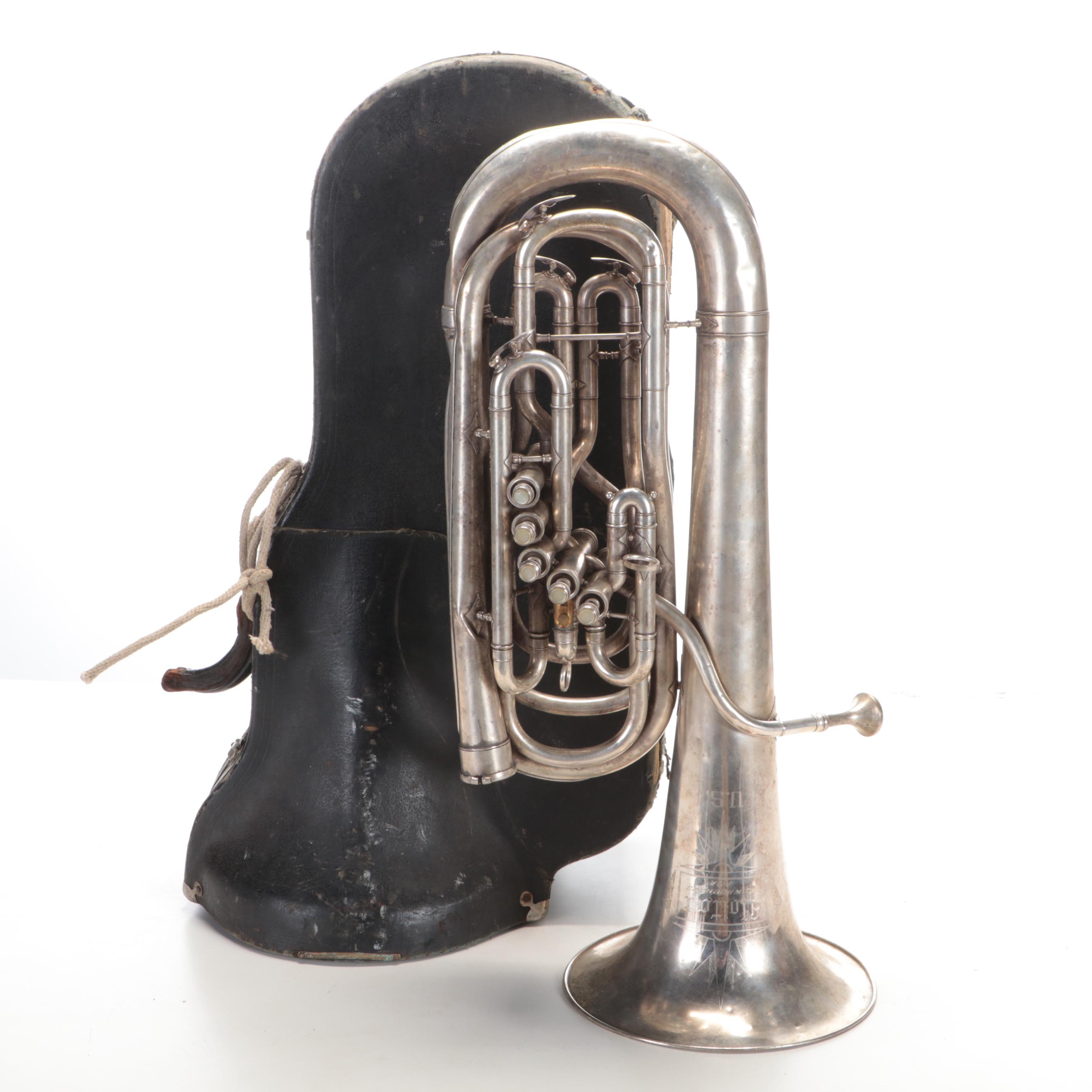 Frank Holton & Co WWII Era U.S Army 82nd Airborne Division Double Bell Euphonium