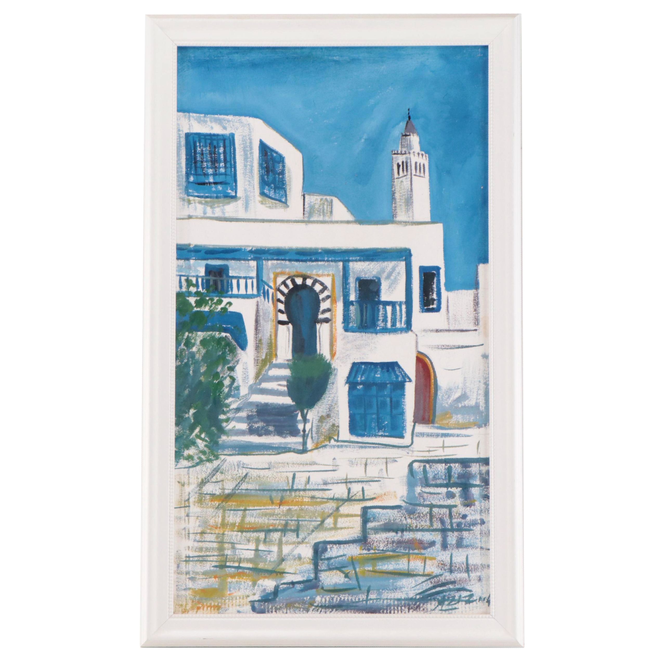 Middle Eastern Street Scene Oil Painting