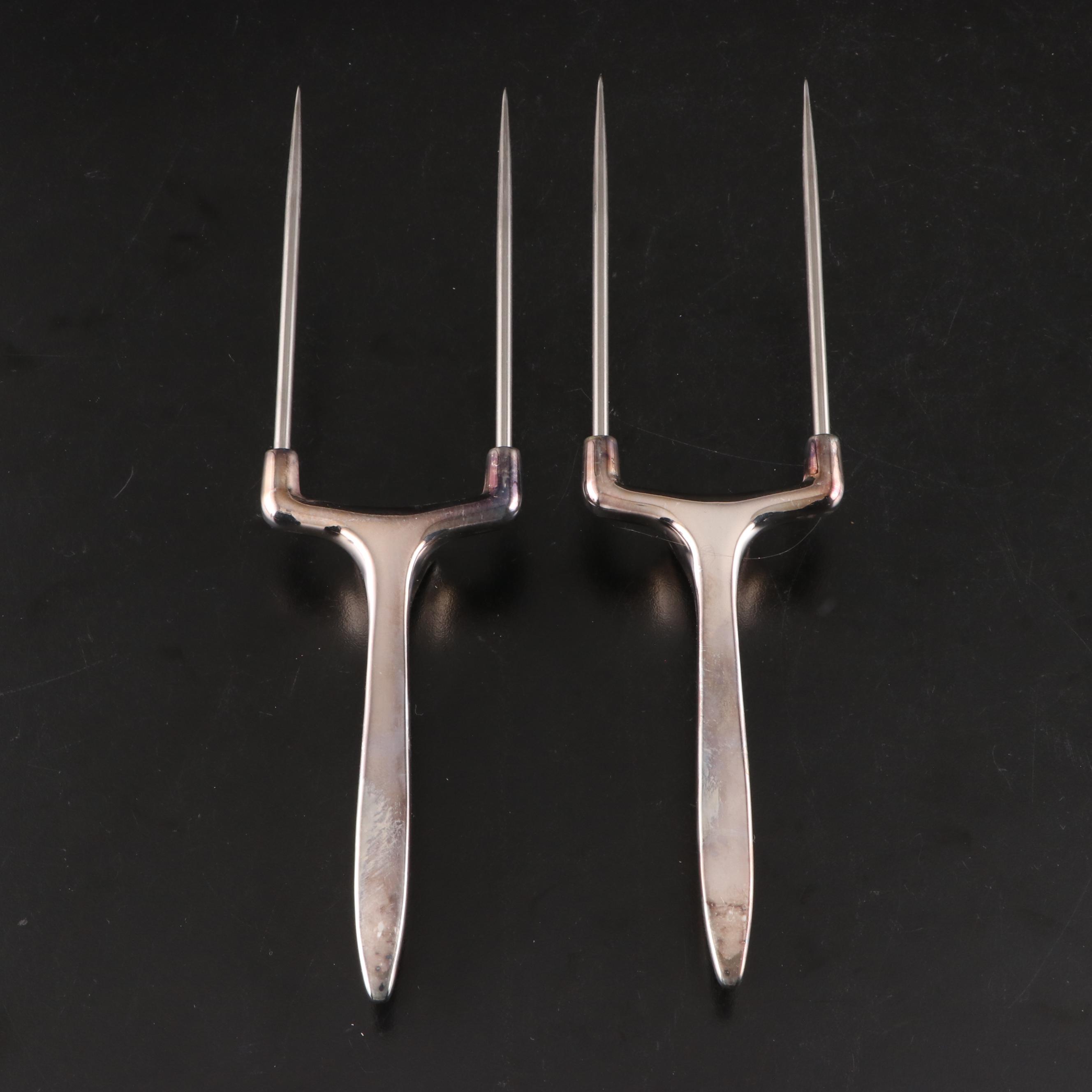 Gerity Products "Georgian" Silver Plate Candle Snuffers and Serving Forks