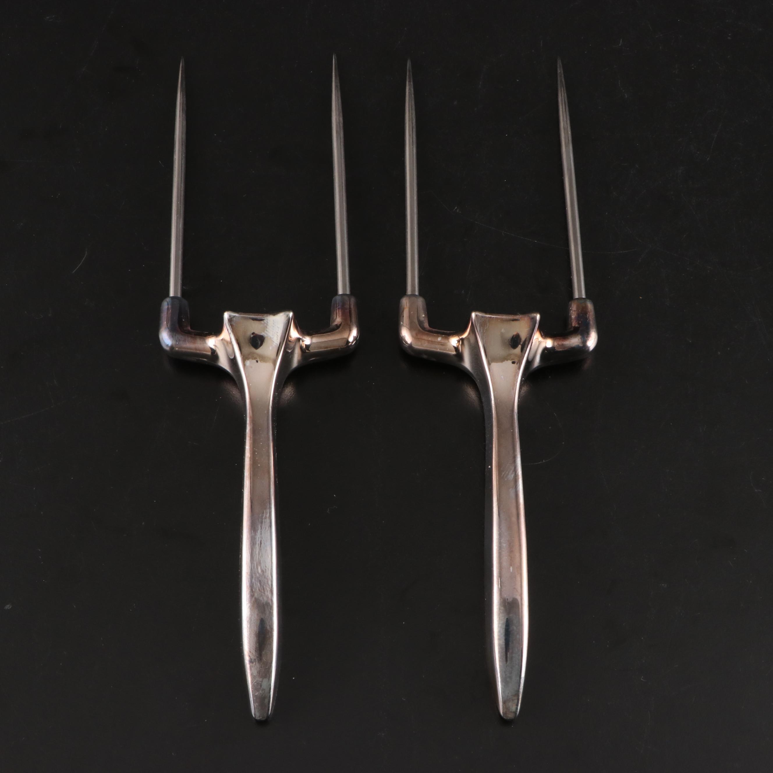 Gerity Products "Georgian" Silver Plate Candle Snuffers and Serving Forks