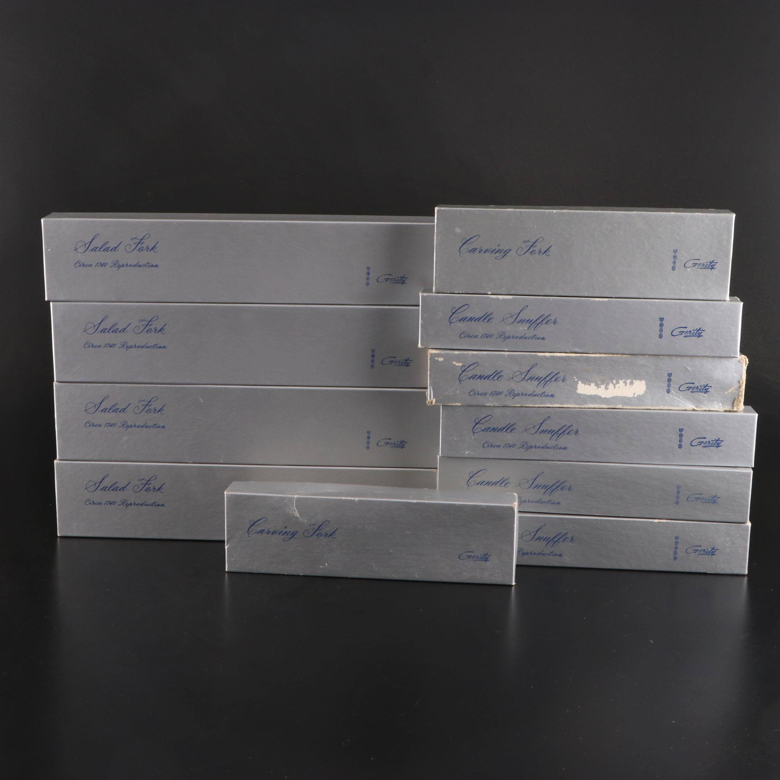 Gerity Products "Georgian" Silver Plate Candle Snuffers and Serving Forks