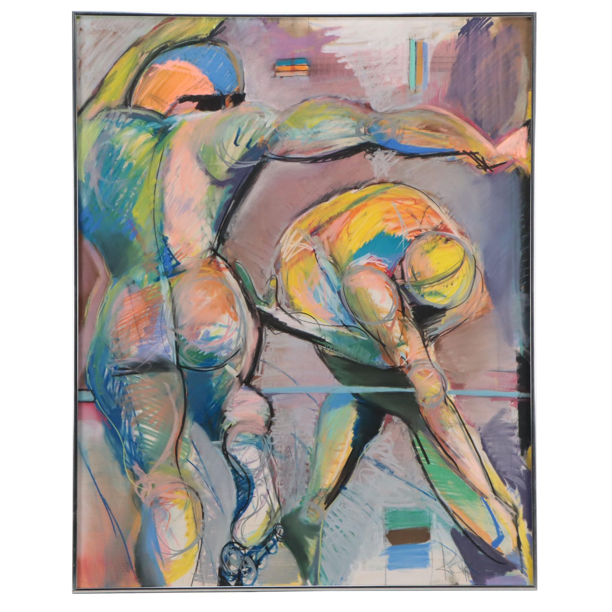 Kim Krause Expressionist Pastel Figure Drawing