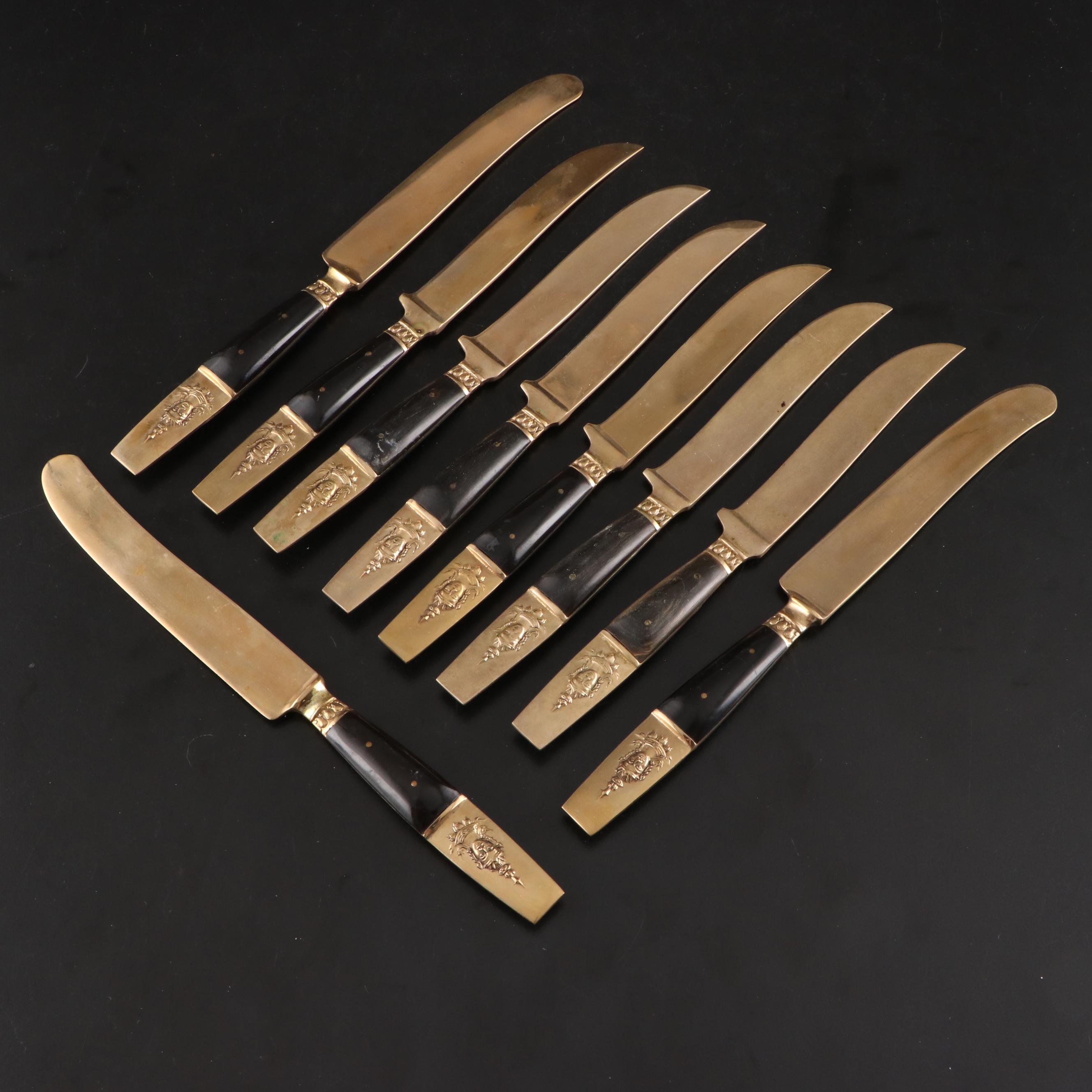 S. Samran Thailand Bronze Alloy and Rosewood Flatware and Serving Utensils