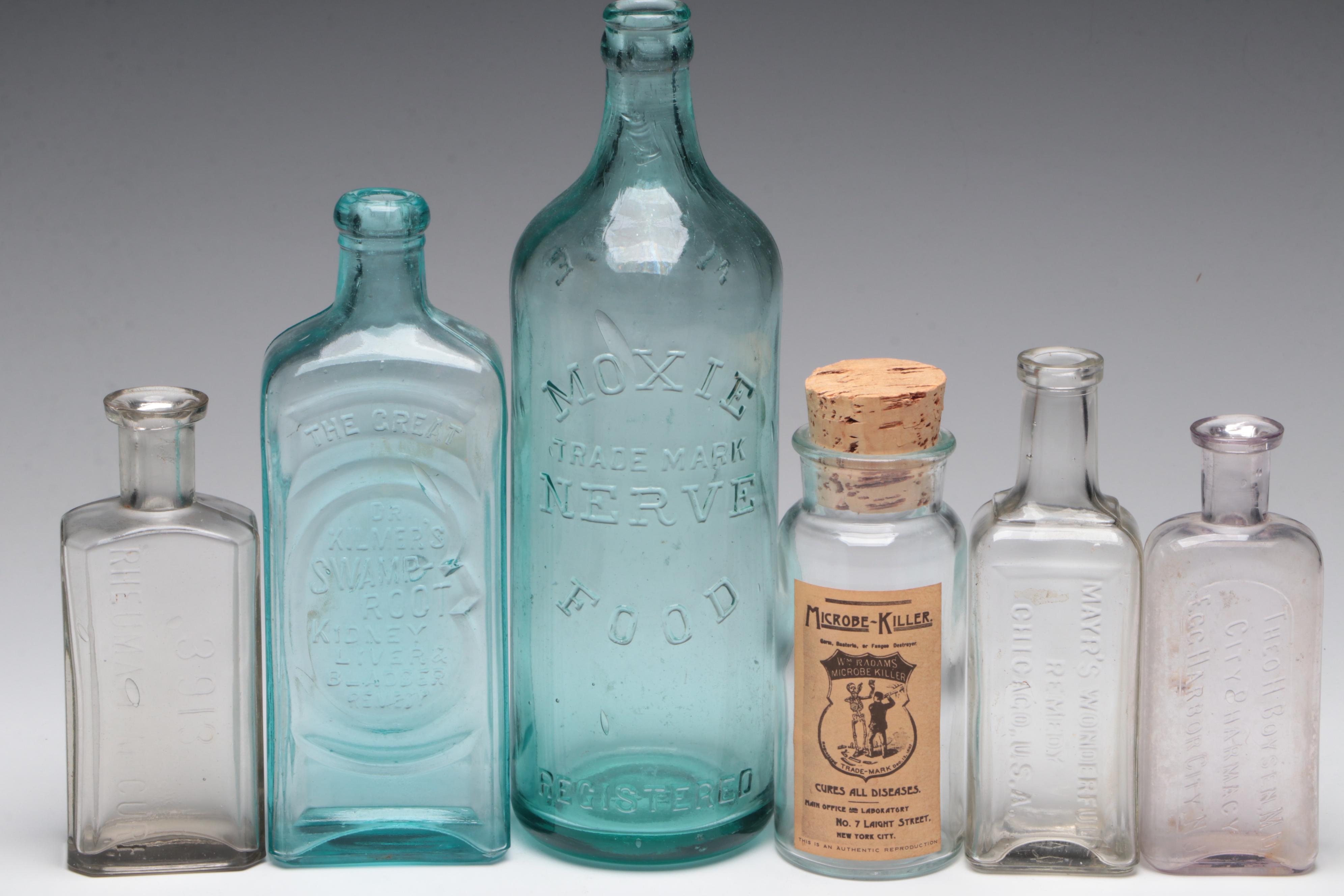 Moxie Nerve Food, Radam's Microbe Killer Reproduction, More Bottles