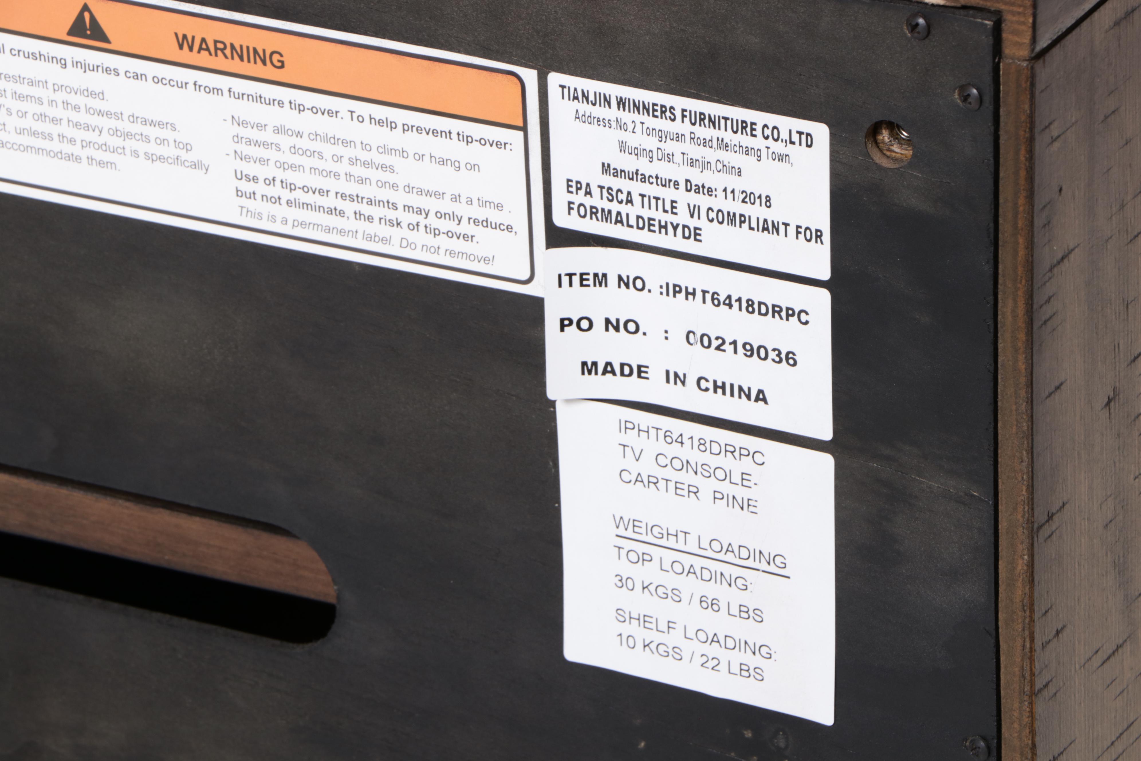 1/2 Tianjin Winners Furniture Co. Industrial Style Media Console