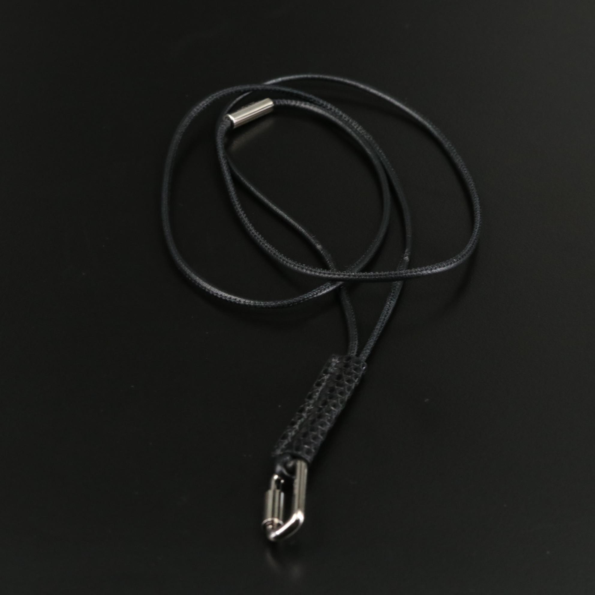 Hermès Curiosite Mousqueton Swift Leather Necklace with Pendant